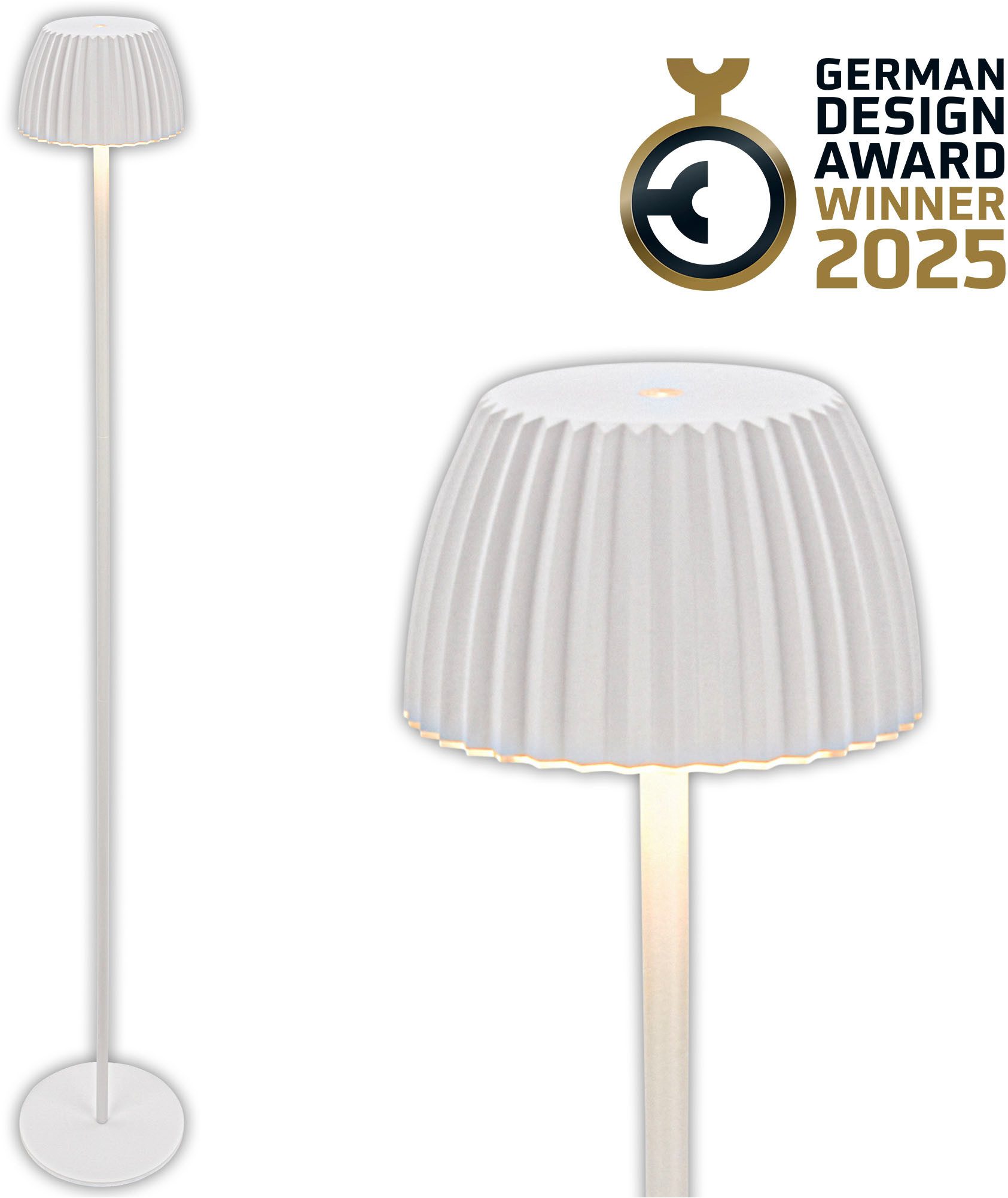 Briloner Leuchten LED Stehlampe Akku LED Stehleuchte Riffle