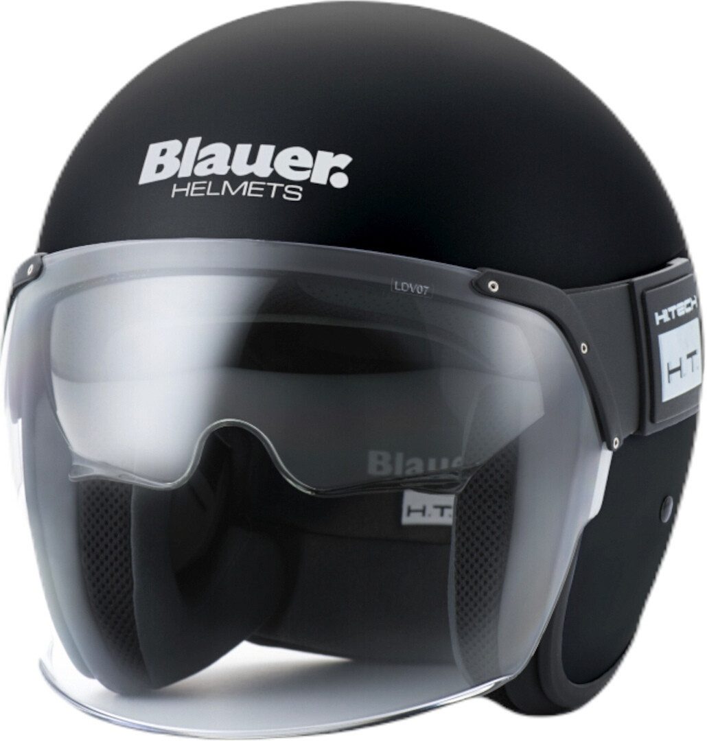 Blauer Motorradhelm Pod Monochrome 06 Jethelm, integriertes Sonnenvisier