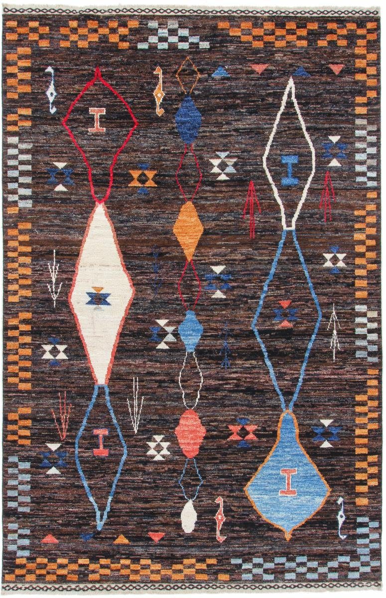 Moderner rechteckig, Höhe: Nain Berber Handgeknüpfter Orientteppich, mm Orientteppich 10 Trading, 200x309 Ghashghai