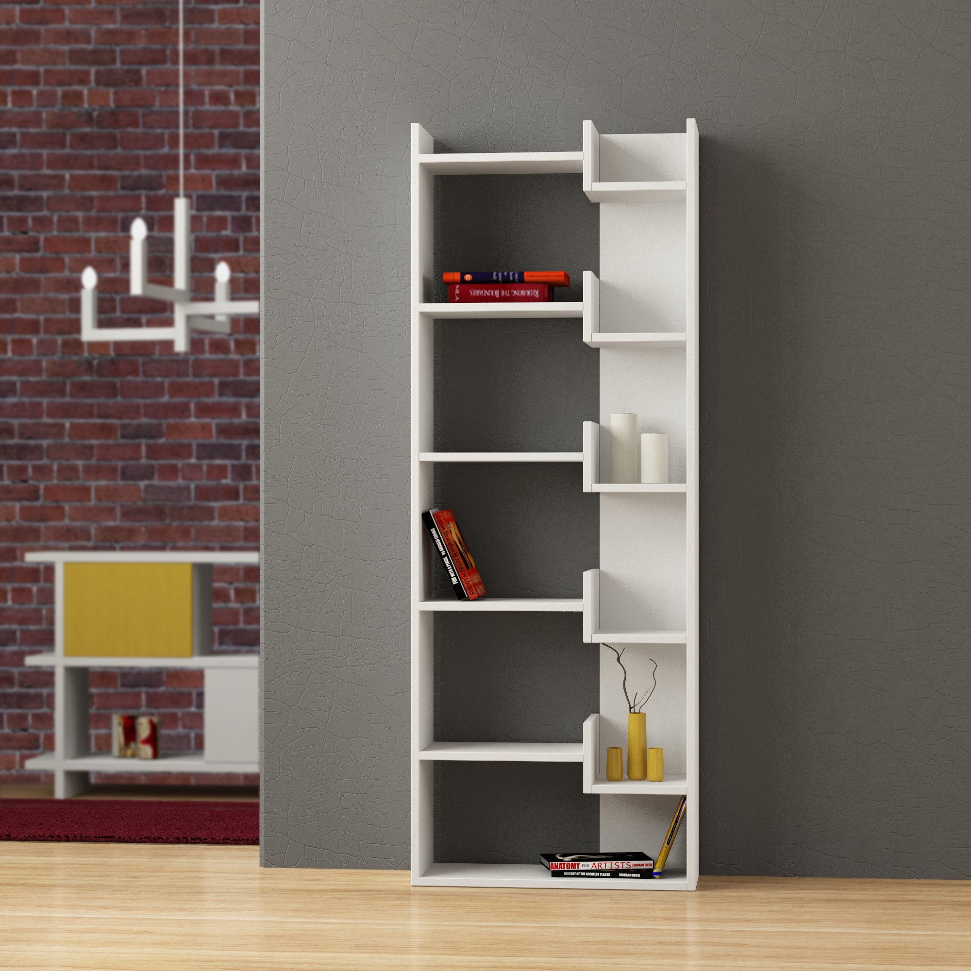Decortie Bücherregal Oppa, Modernes Bücherregal, Display Unit, 60,5 x 22 x 162,4 cm