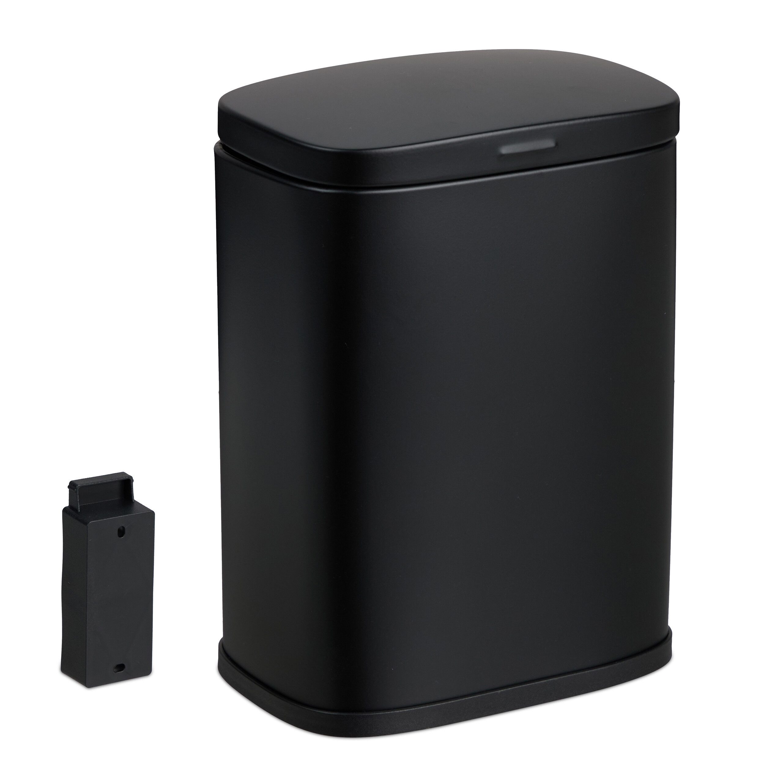 relaxdays Kosmetikeimer Wandmontage 3 Lit, schwarz