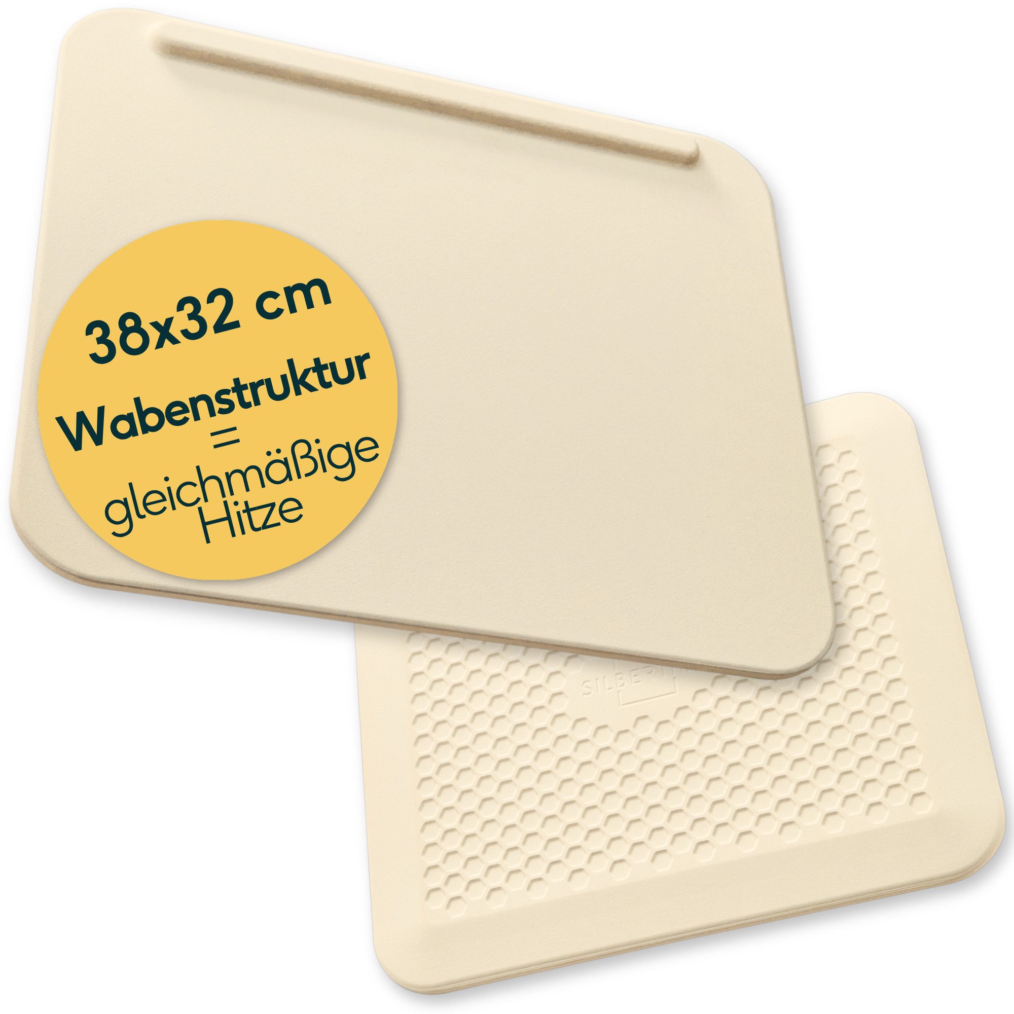 SILBERTHAL Pizzastein Backstein Cordierit für Grill & Backofen, Glas, (1-St., Einzeln), Salatsaucen Behälter mit integrierter Skala, perfekt zum Mitnehmen