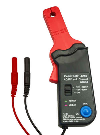 PeakTech Strommessgerät »PeakTech P 4250: Stromzangenadapter für Multimeter ~ 60 A AC/DC ~ mit 4mm Anschlußstecker«, 1-tlg.