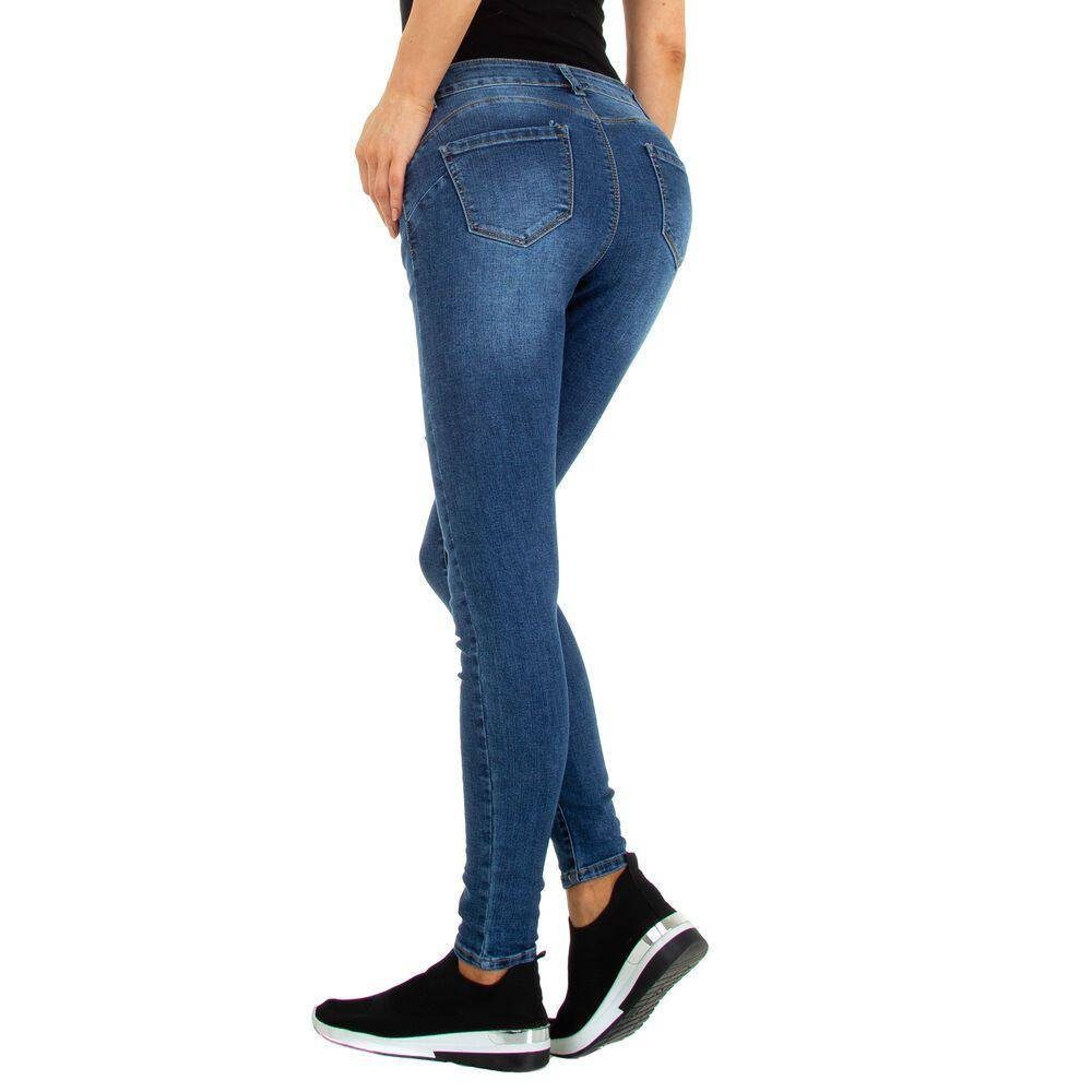 Damen Destroyed Spitzen Skinny Jeans 7251 Ital-design 