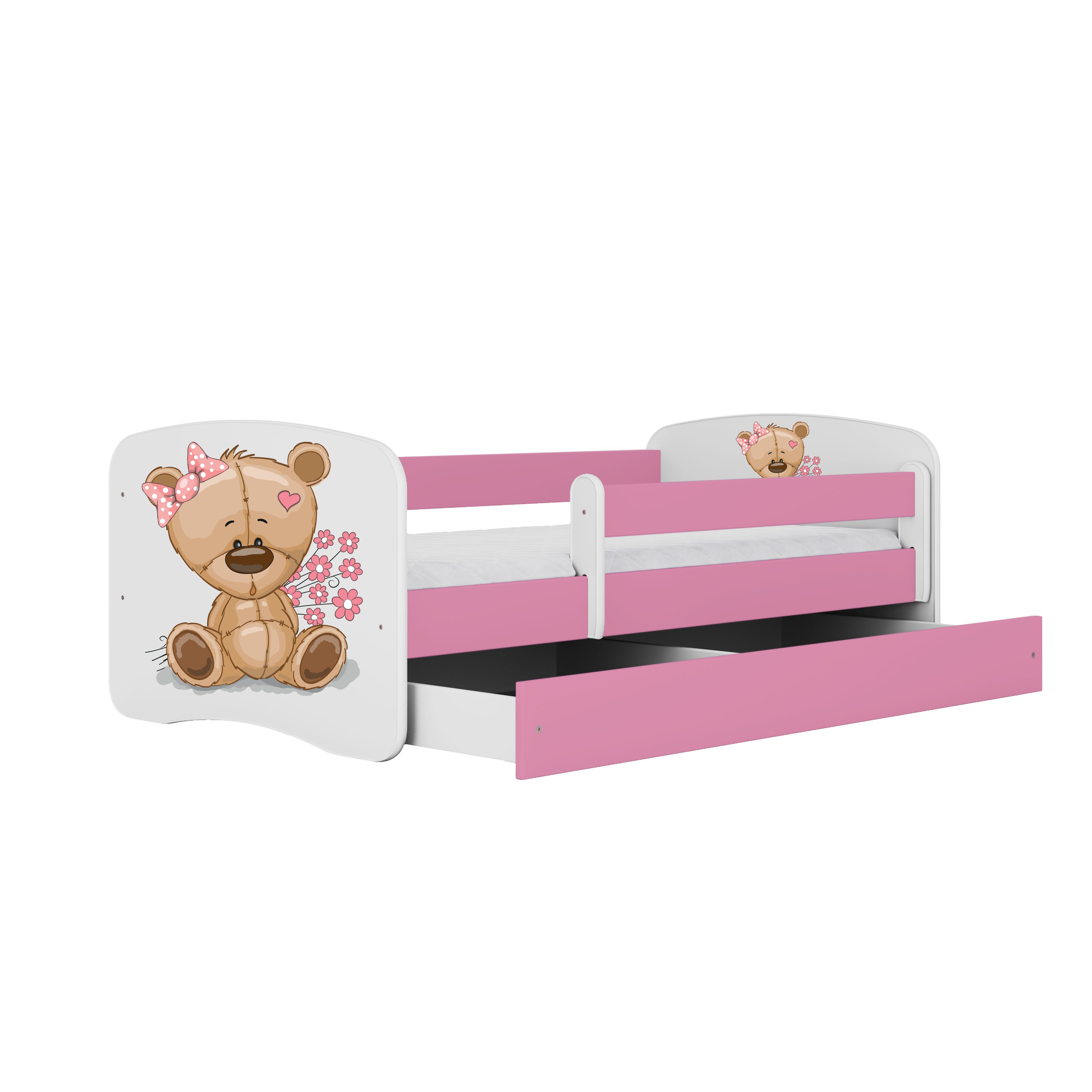 Raumhirsch Furniture Kinderbett 70x140, 80x160, 80x180 cm - Komplettset mit Matratze & Schublade (Bett für Mädchen, Einzelbett Kinder 2–12, mit Rausfallschutz & – Bild 2 von 5