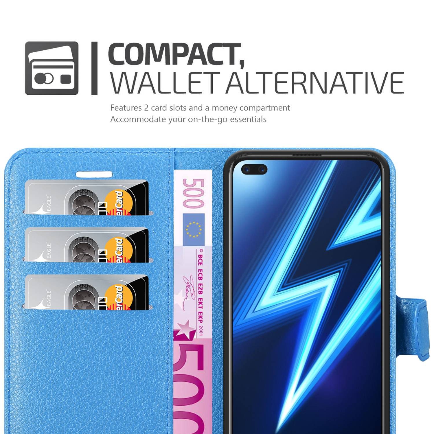 Cadorabo Handyhülle für Realme 6 PRO Hülle Realme 6 PRO, Hülle Schutzhülle mit Standfunktion, Kartenfach und Magnetverschluss