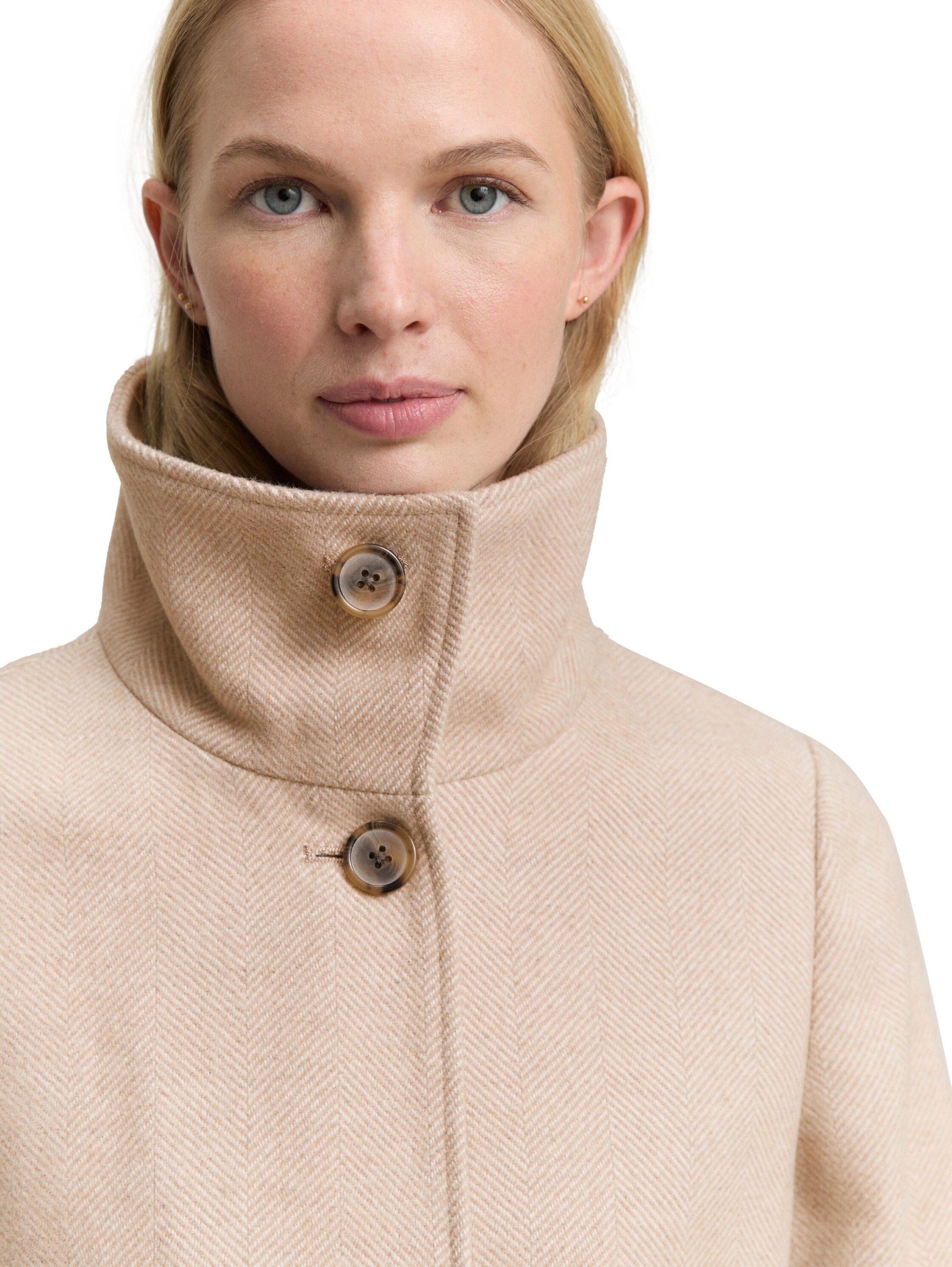 TOM TAILOR Wollmantel mit Knopfleiste und Stehkragen