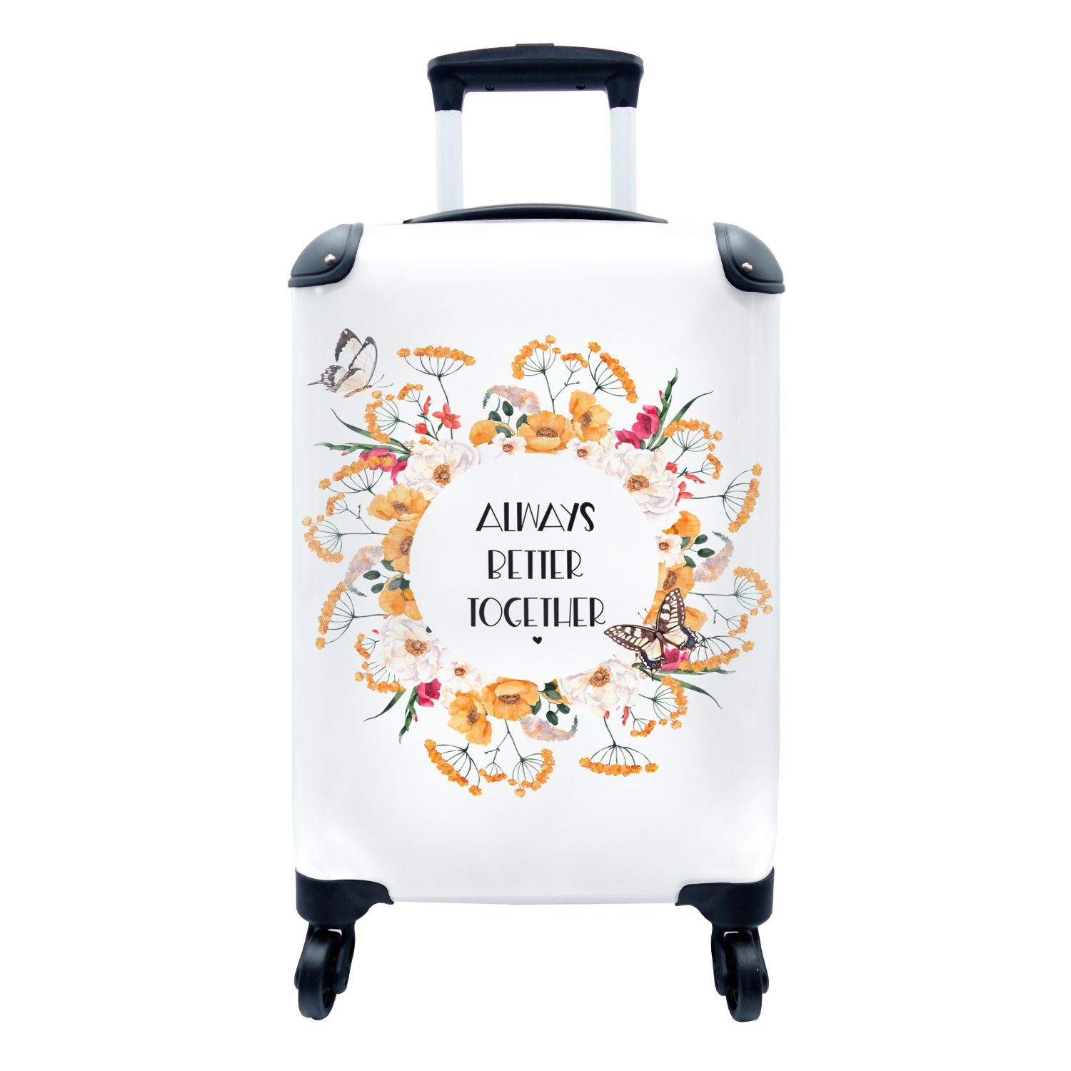 Reisetasche Handgepäckkoffer Reisekoffer - immer Ferien, Sprichwörter Gemeinsam Handgepäck - Trolley, 4 Zitate besser, für mit Rollen, MuchoWow rollen,