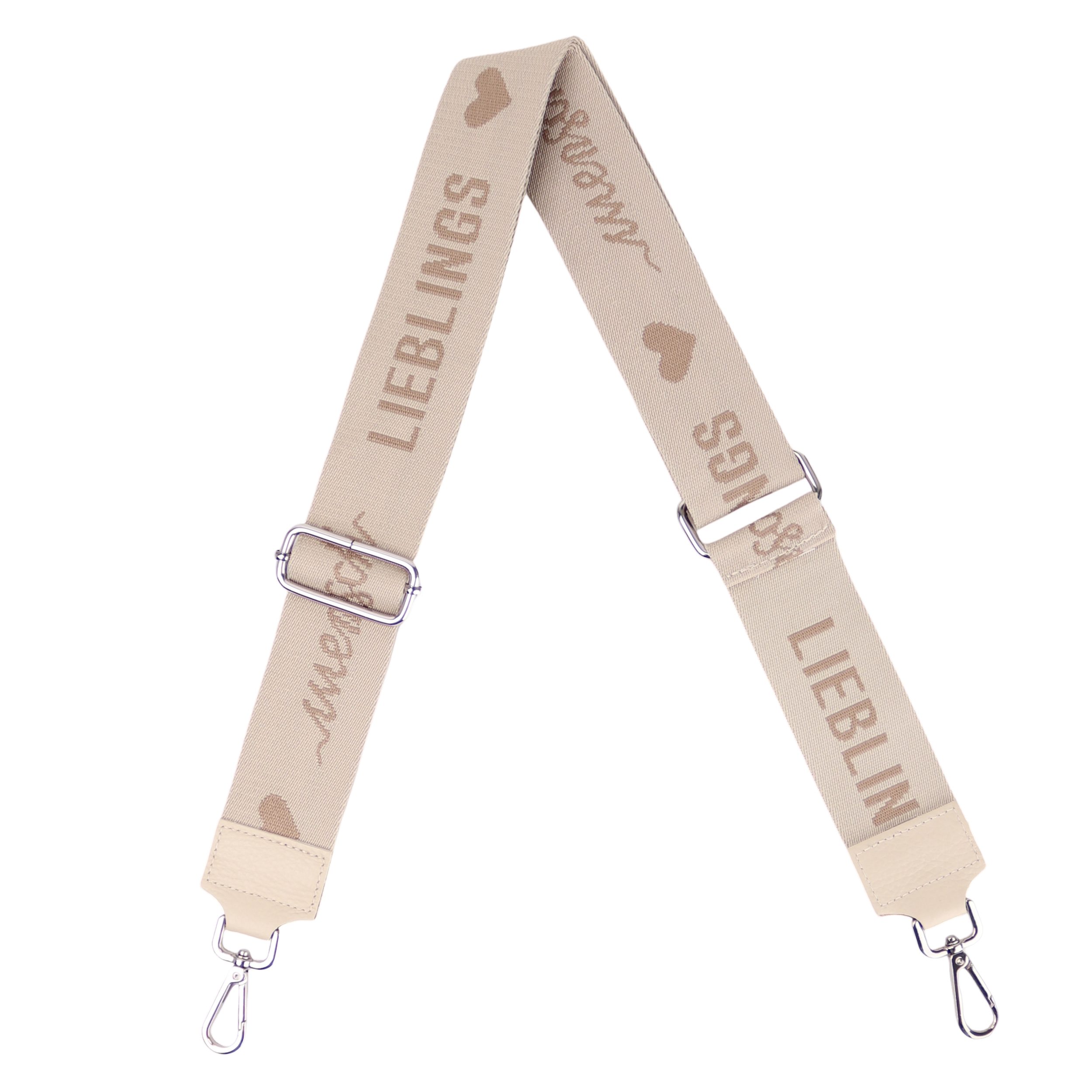 MIRROSI Schulterriemen Made in Italy aus Echtleder Schultergurt für Tasche zum Wechseln (Beige, Karabiner in silberner Farbe, 1x Taschengurt)