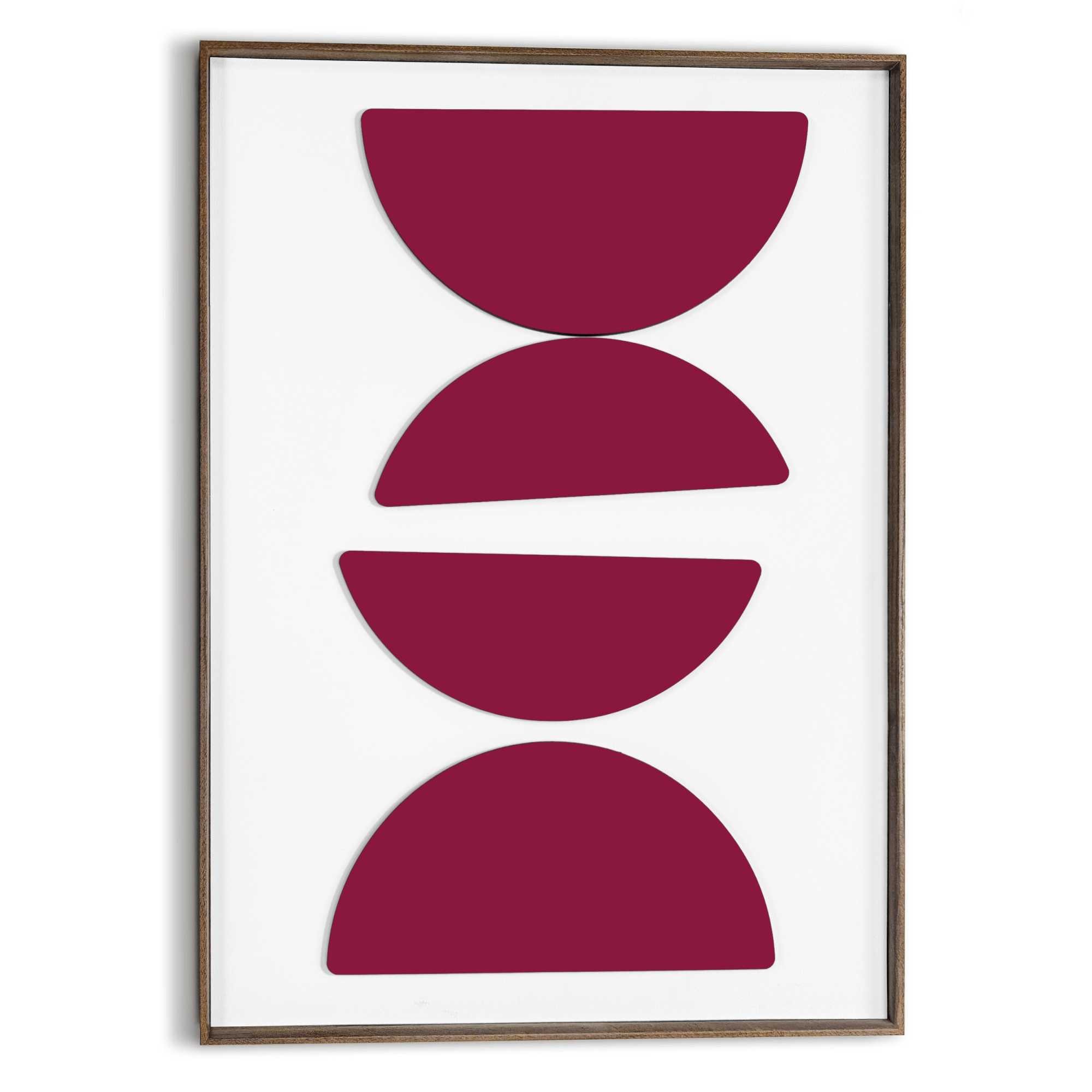Reinders! Wandbild Halbkreise in Burgund, Wohnzimmer - Rot - MDF - Abstrakt - 50x70 cm