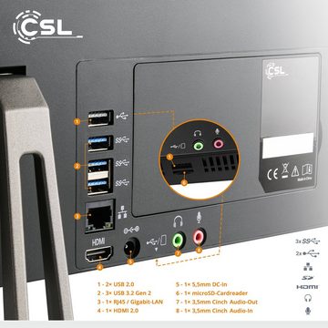 CSL Unity F27-ALS N200 Windows 11 All-in-One PC (27 Zoll, Intel® N200, Intel UHD Graphics, 1× HDMI 2.0, 8 GB RAM, 256 GB SSD, passiver CPU-Kühler)