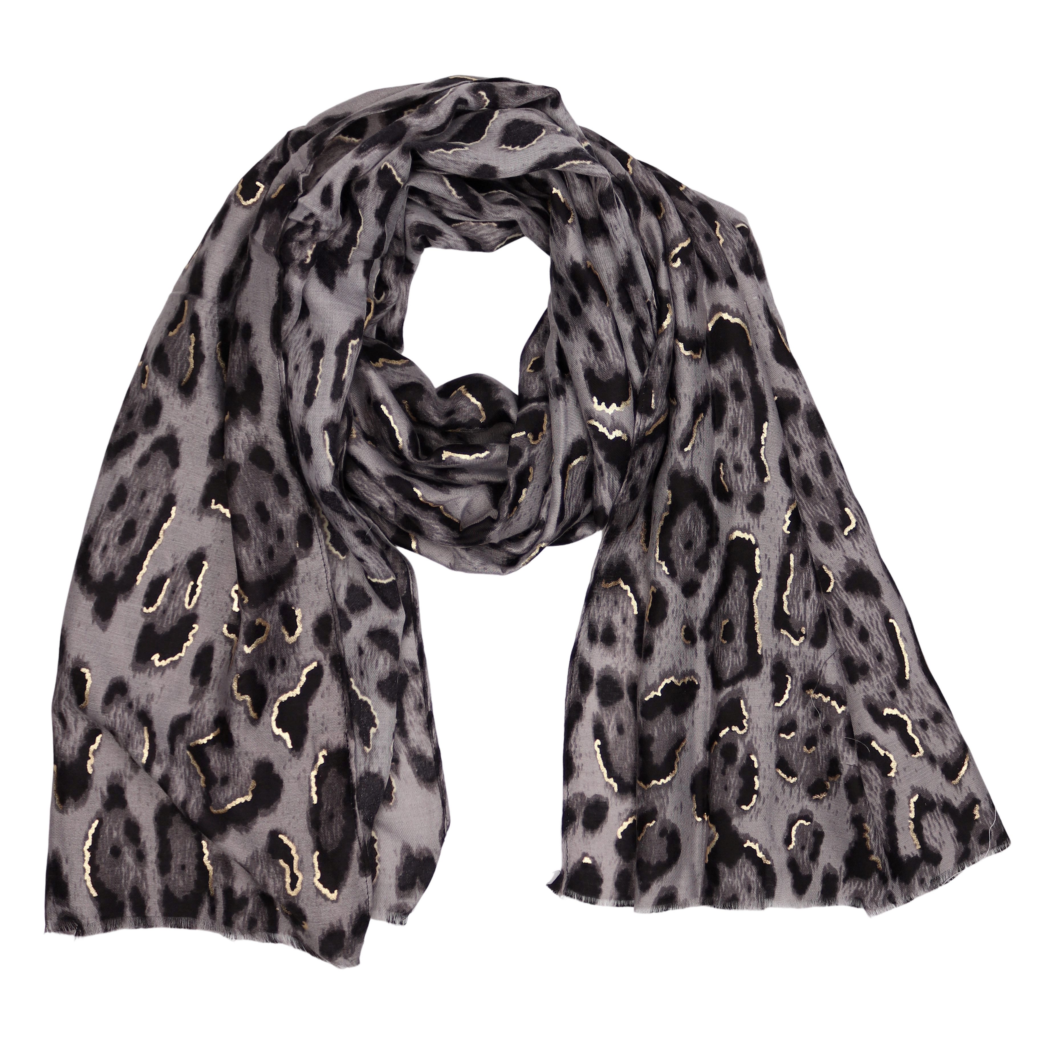 MIRROSI Modeschal weicher Schal kurz Fransen, ca.85x180cm, (Leo Leopard Her günstig online kaufen