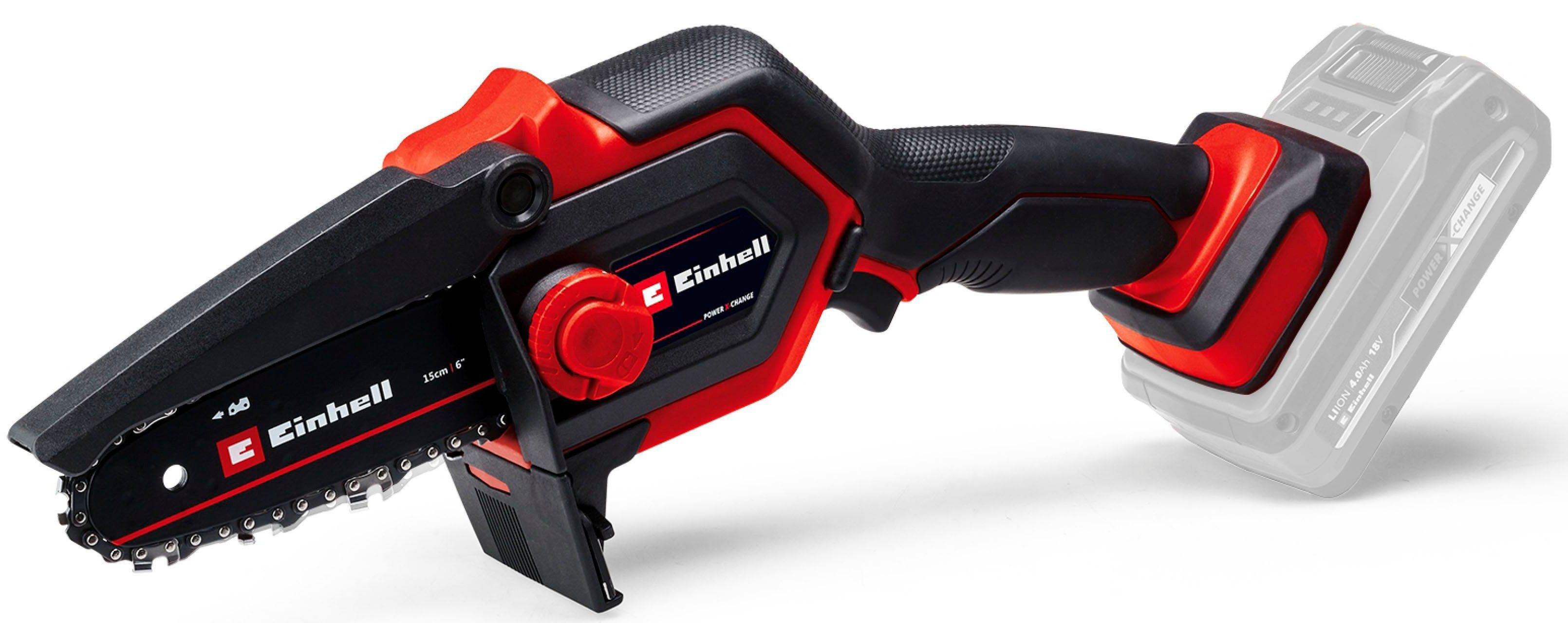 Einhell Akku-Kettensäge Power X-Change GE-PS 18/15 Li BL-Solo, 15,8 cm Schwertlänge, mit bürstenlosem Motor