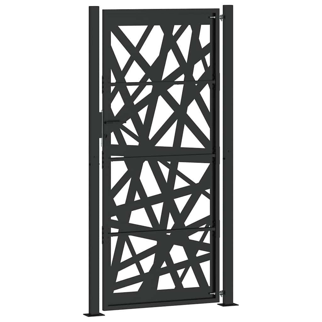 vidaXL Gartentor Gartentor Schwarz 100x200 cm Stahl Leichtes Design