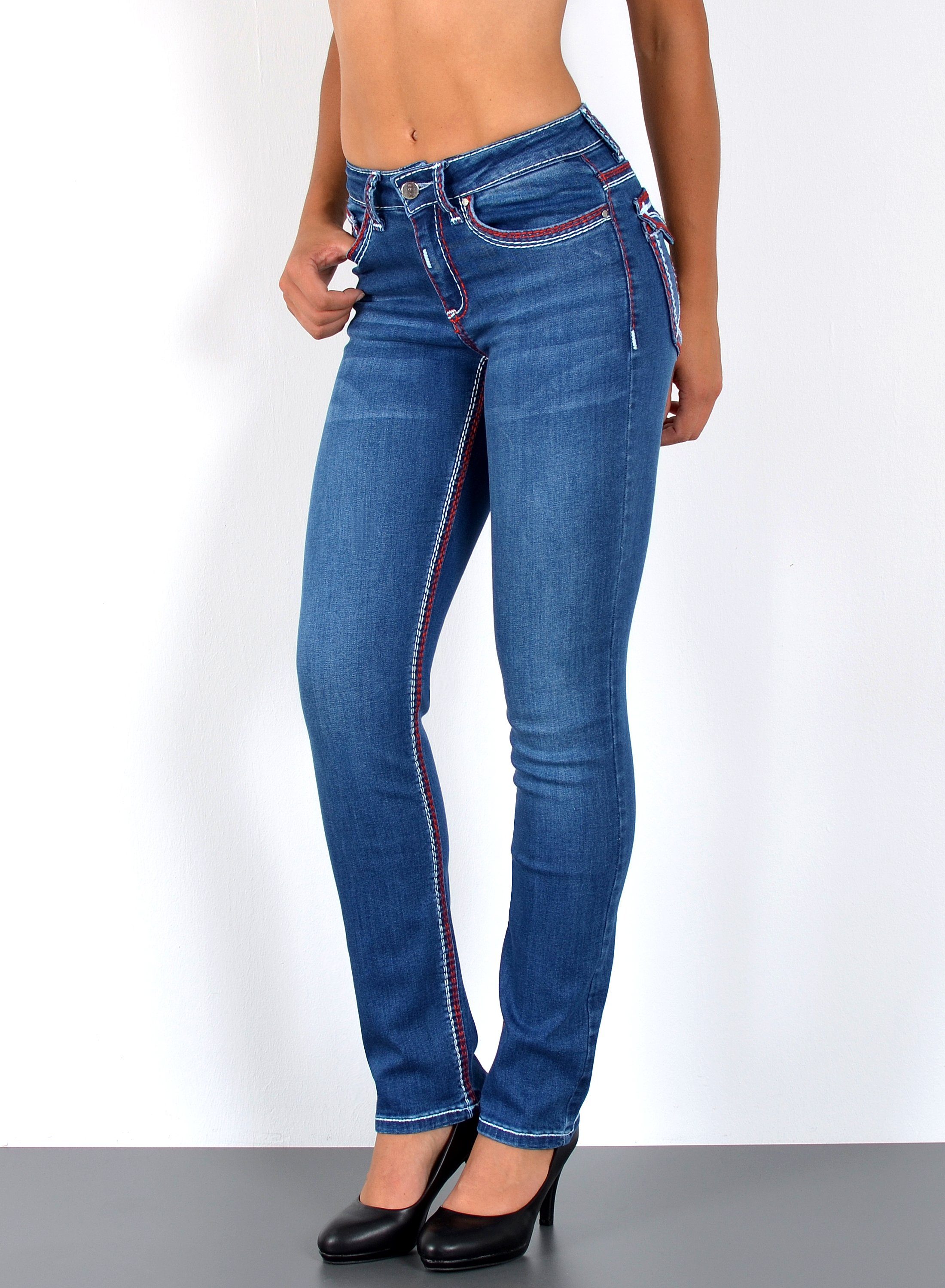ESRA Straight-Jeans Damen Straight Jeans mit günstig online kaufen