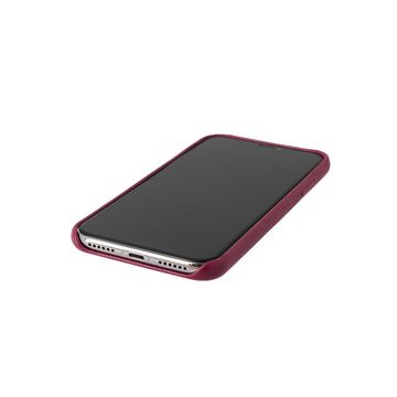 KMP Creative Lifesytle Product Handyhülle Vegane Leder Schutzhülle für iPhone XR Pear Red 6,1 Zoll