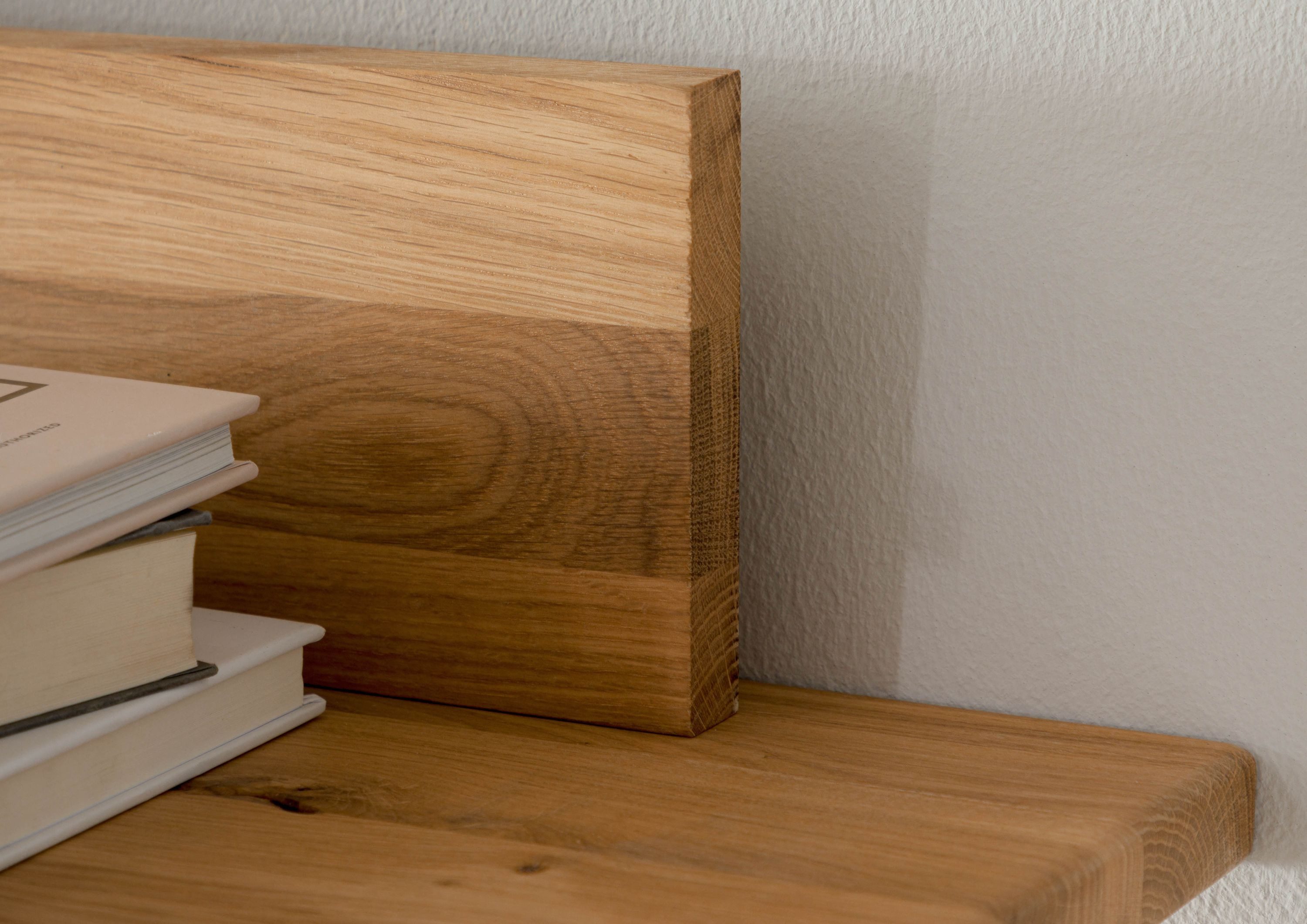 Massivmoebel24 Wandregal, 1-tlg., Eiche 120x23x15 WIEN - Verschiedene Farben