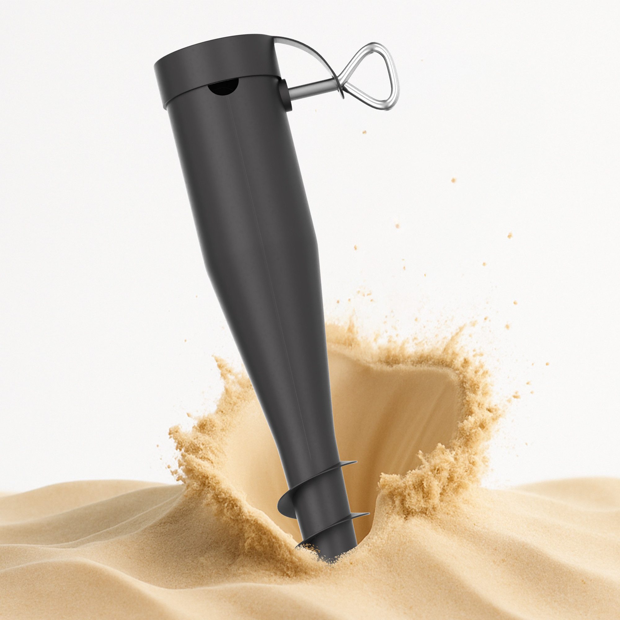 Kamelio Bodenhülse Bodenhülse Sonnenschirm Halterung Strand Windfest Stabil, für für den Strand, (2-St), Eindrehen-fertig, leicht und langliebig