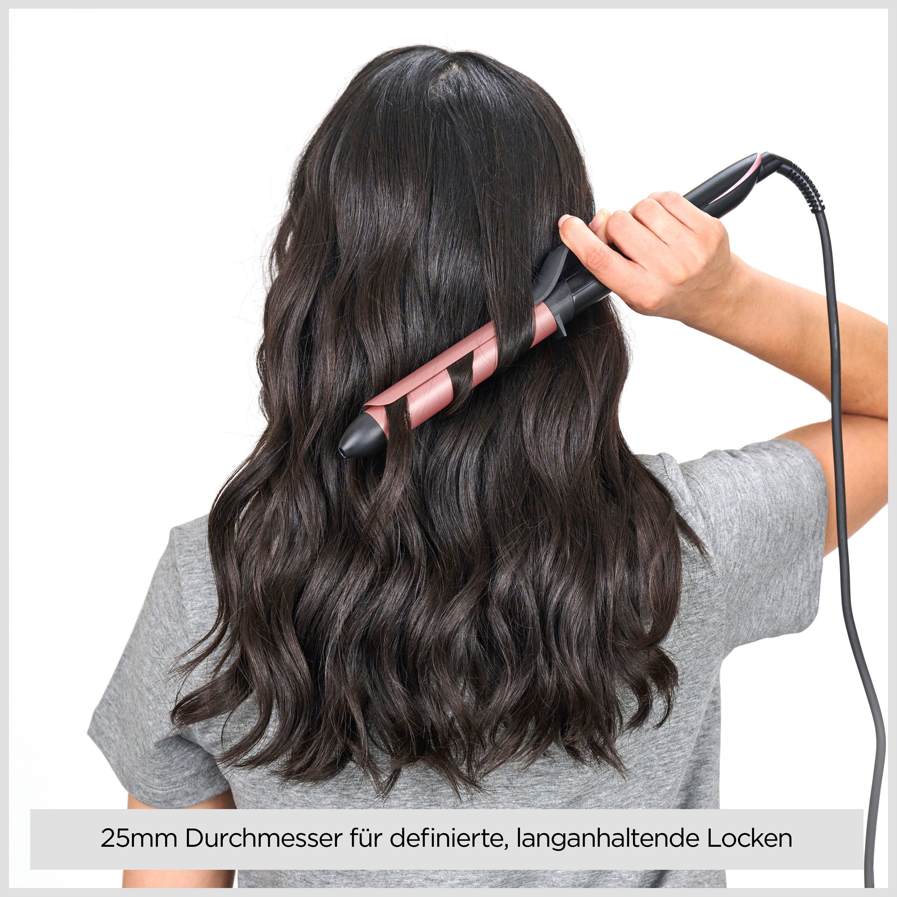 BaByliss Lockenstab 25mm Lockenstab mit Klammer für definierte Locken, C451E, Quarz-Keramikbeschichtung, 6 Temperaturstufen, für alle Haartypen