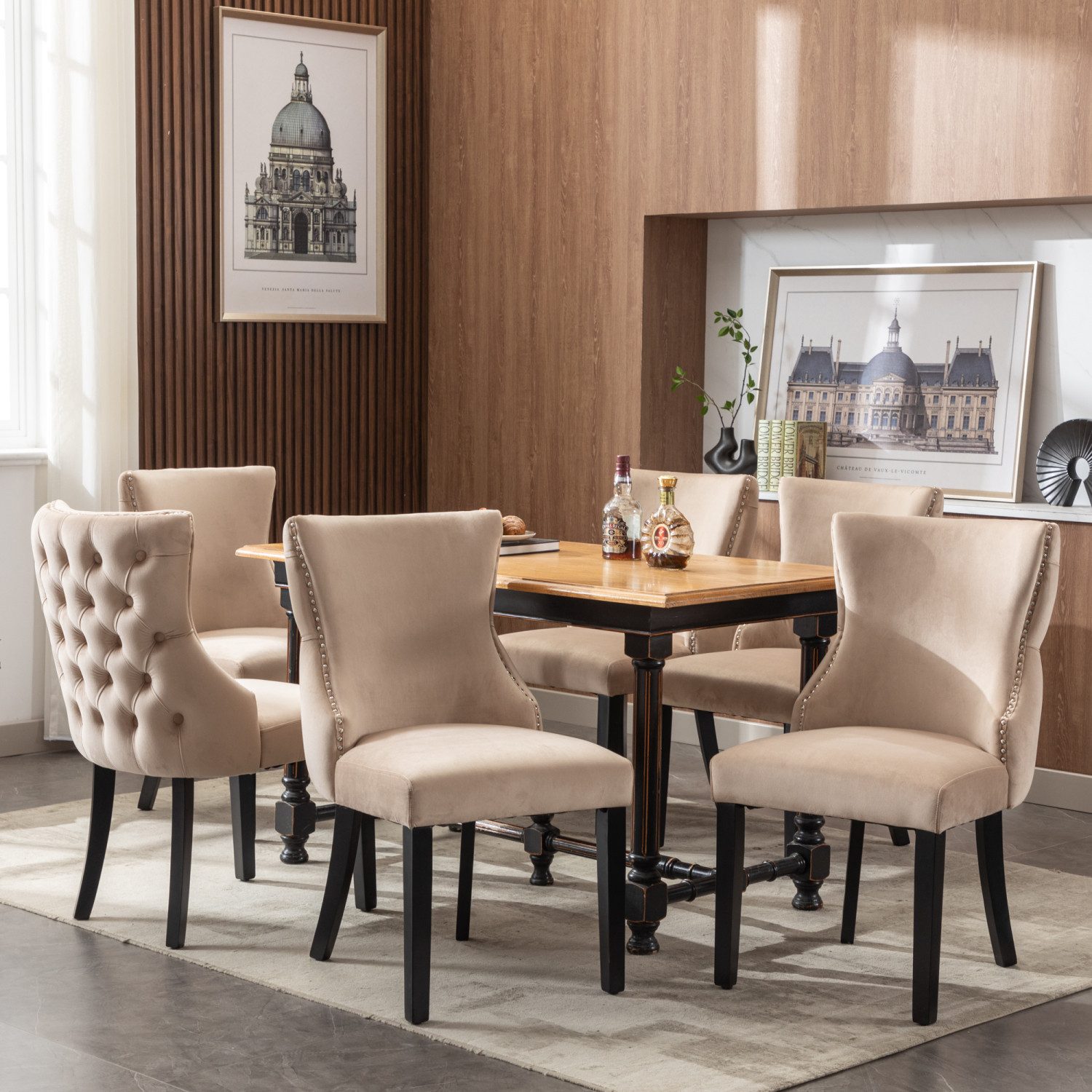 Flieks Esszimmerstuhl (6er Set, 6 St), Küchenstühle Polsterstuhl mit Rücken günstig online kaufen