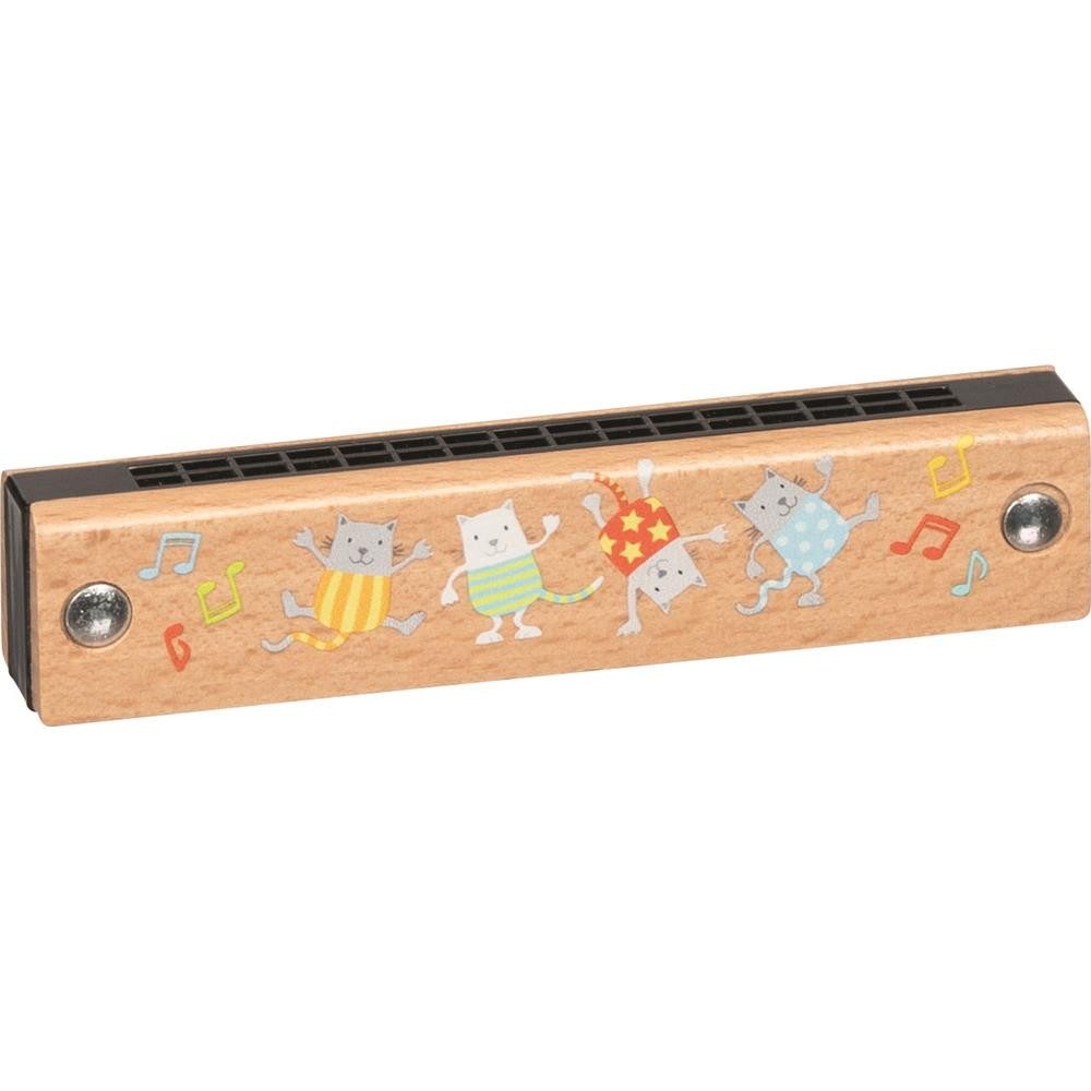 goki Spielzeug-Musikinstrument Mundharmonika Katze Holz Kunststoff Musikinstrument 16 Töne ab 3 Jahre, Fördert musikalisches Gehör und Kreativität