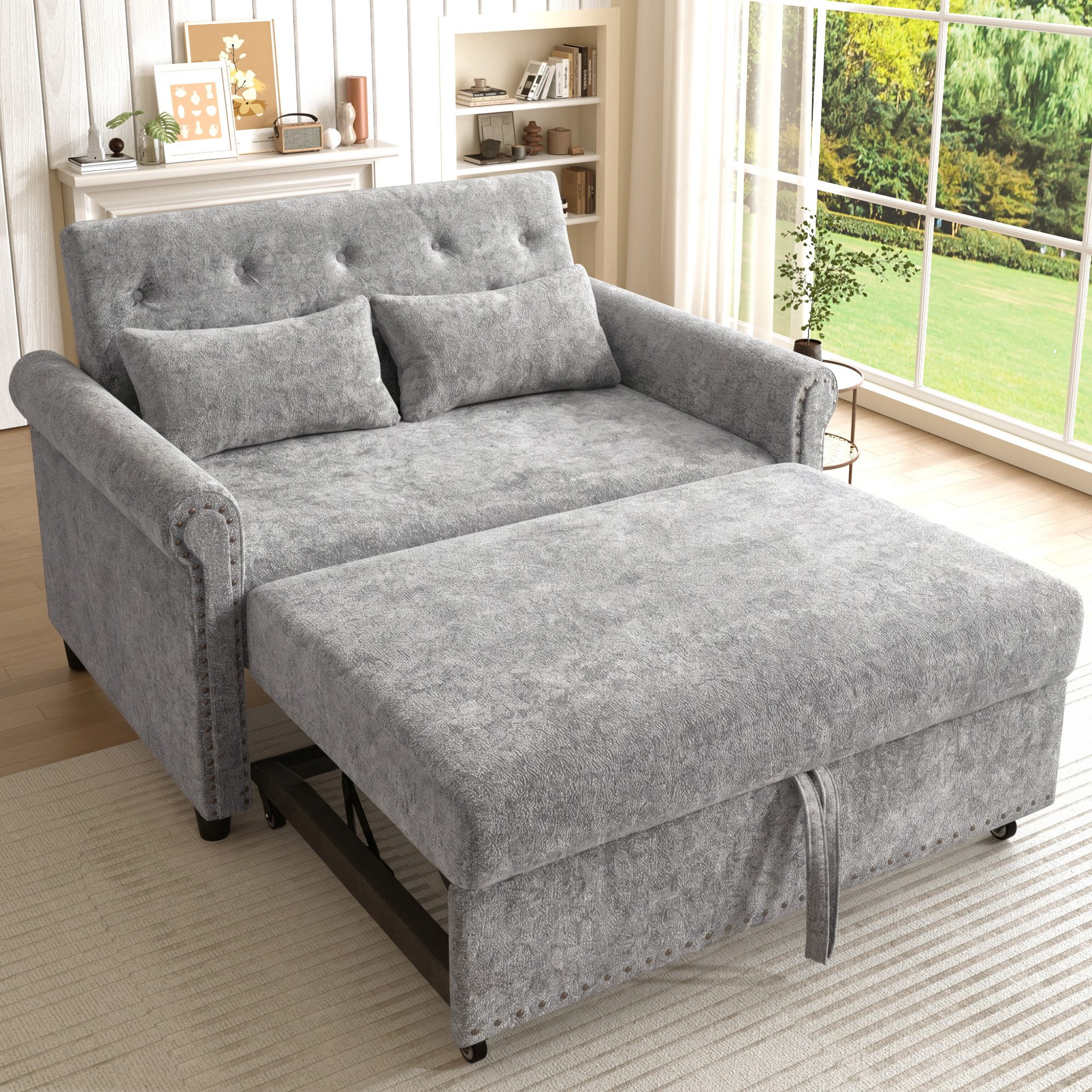 Celya Schlafsofa Moderne 3-in-1 Couch mit Schlaffunktion, 2-Sitzer mit 3-fach verstellbarer Rückenlehne, ideal für kleine Wohnungen, Apartments, Gästezimmer