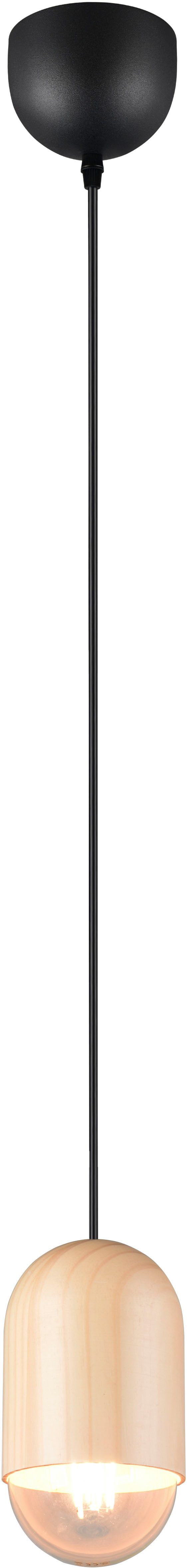 Reality Leuchten Pendelleuchte NARA, Hängelampe inkl. Leuchtmittel 1x E27 806 Lumen 2700K warmweiß, Leuchtmittel wechselbar, Warmweiß, Hängeleuchte in schlichtem Design Ø 11cm, Leuchtmittel wechselbar