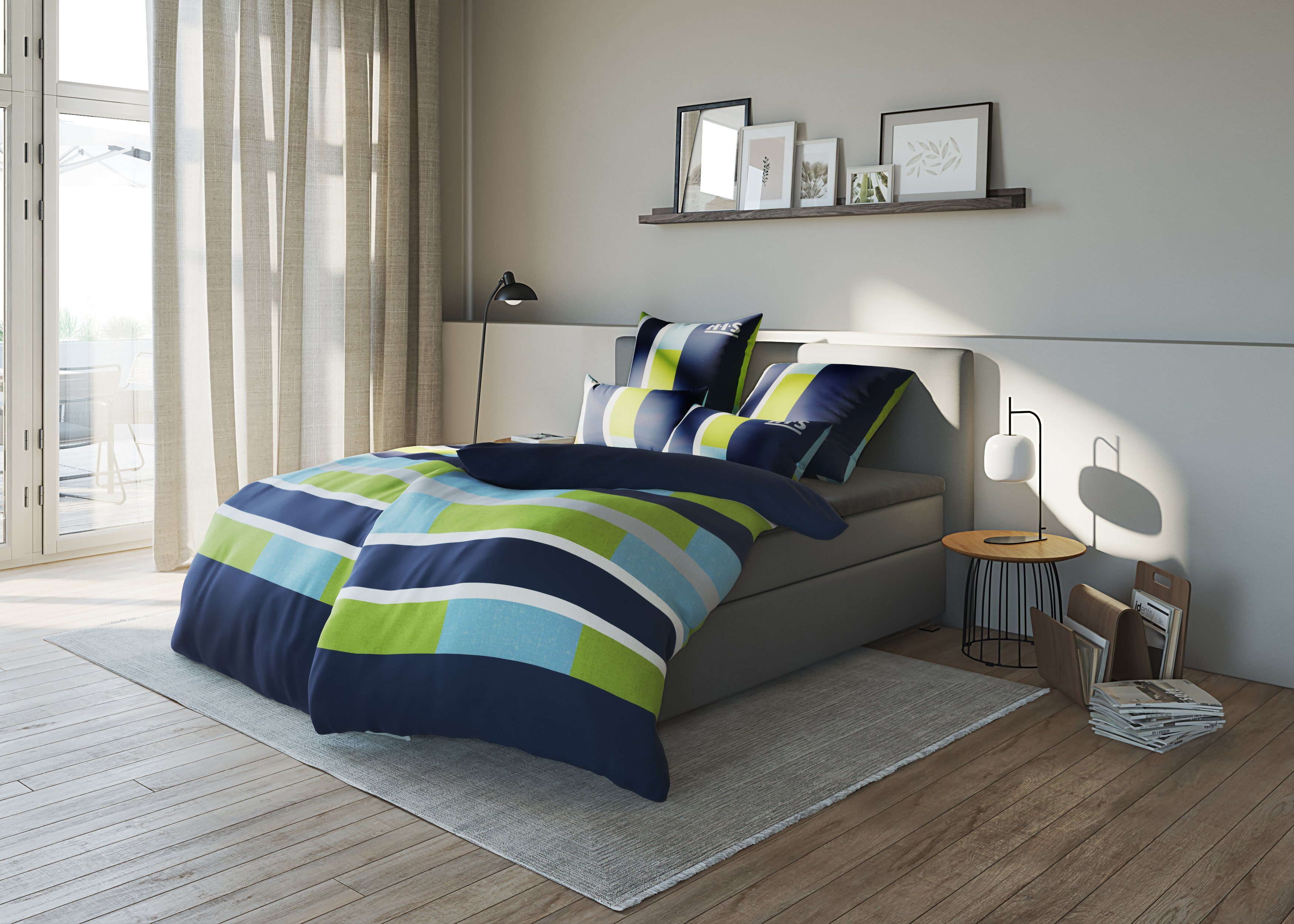 OTTO home Bettwäsche Etienne in Gr. 135x200 oder 155x220 cm, Linon, 2 teilig, Bettwäsche aus Baumwolle mit Streifen, Marke H.I.S by OTTO home