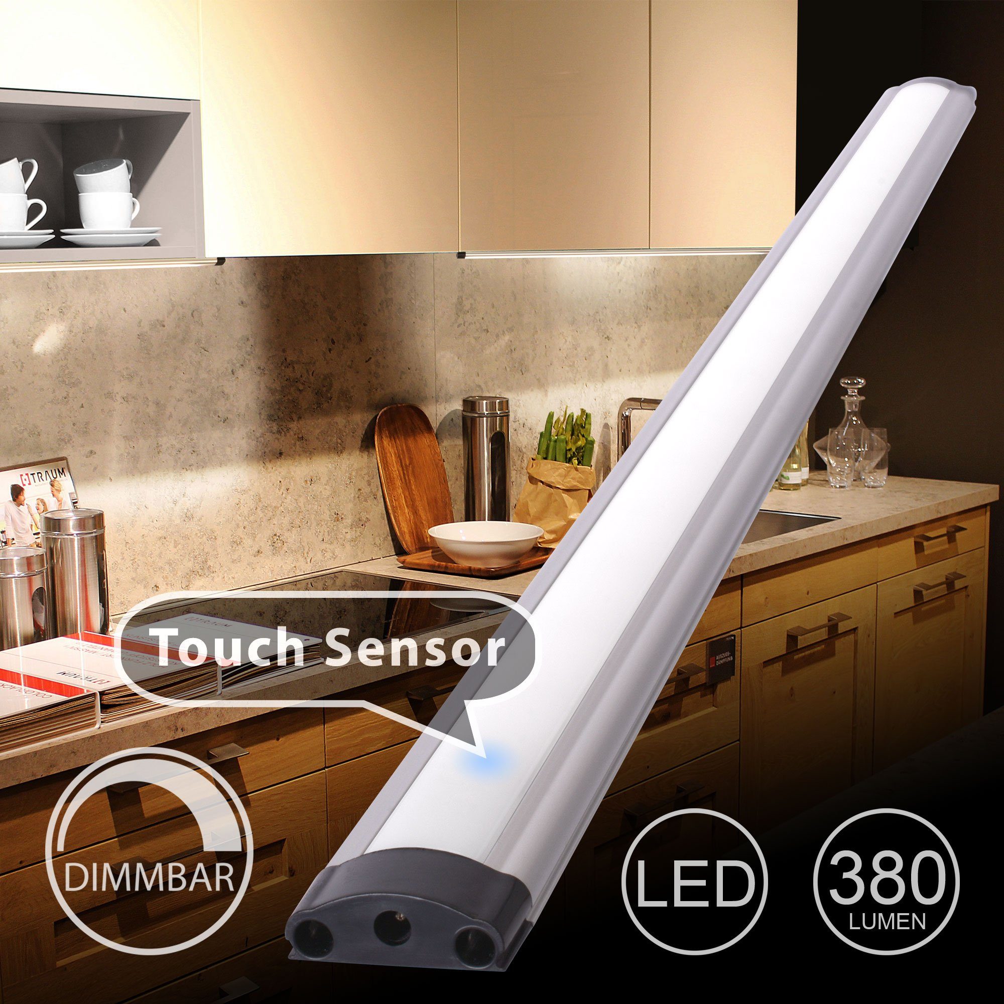 Maxkomfort LED Unterbauleuchte »Nora«, LED, Unterbauleuchte, Flach,  Küchenleuchte, Touch, Dimmfunktion