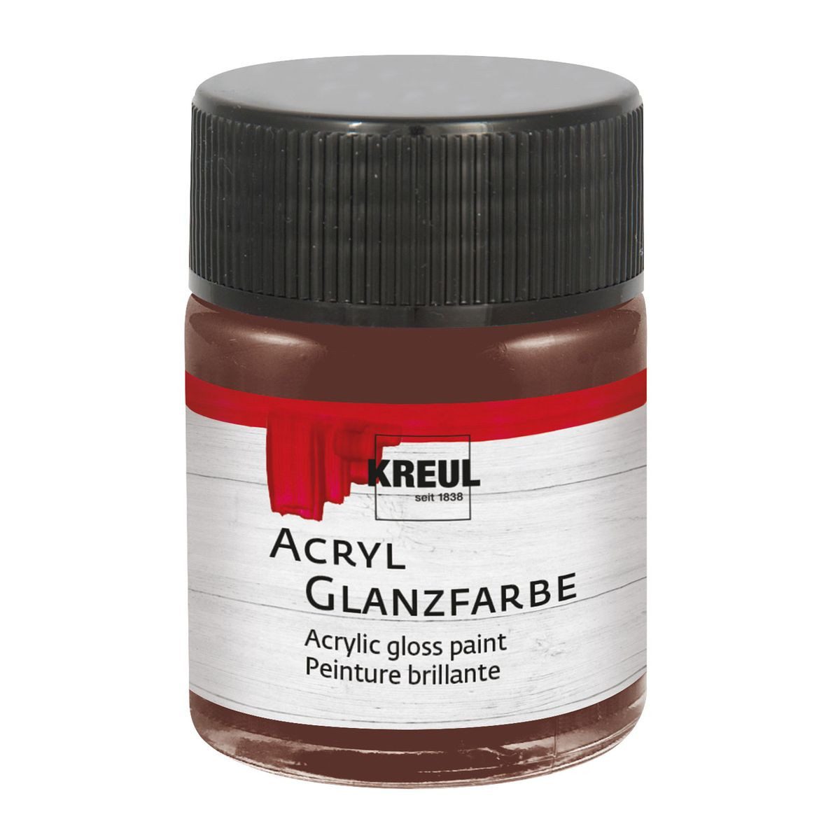 C. KREUL Acrylfarbe KREUL Acryl Glanzfarbe dunkelbraun 50ml Glas
