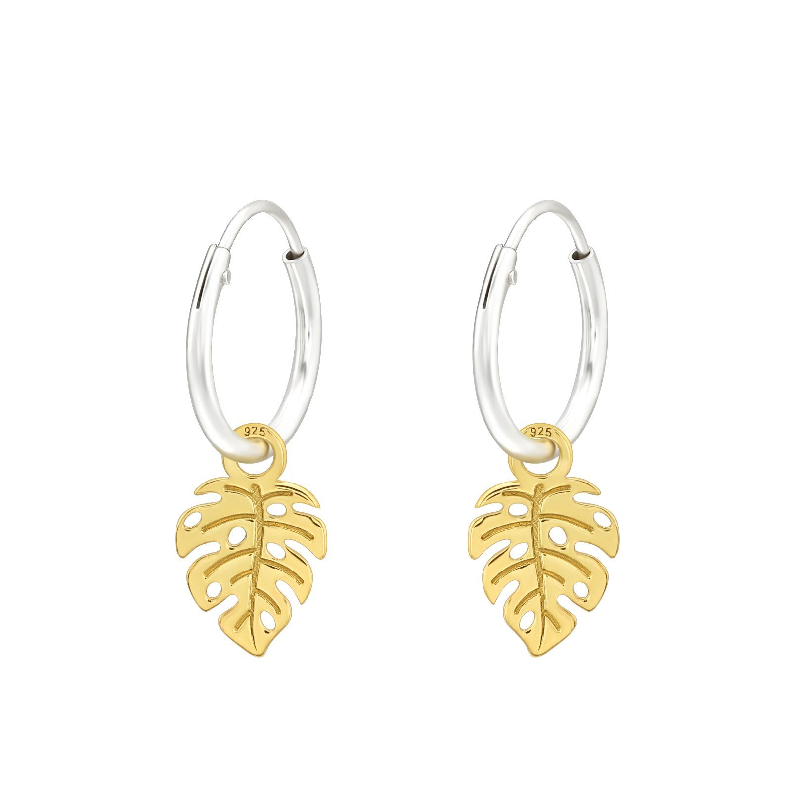 ALEXANDER YORK Paar Creolen CHARM-MONSTERA in Gold, 2-tlg.