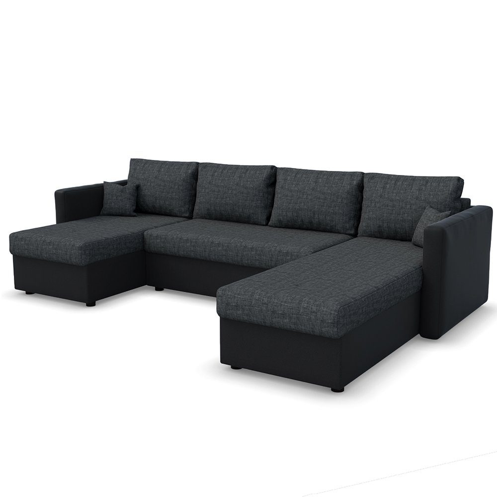VitaliSpa® Wohnlandschaft, Grau/Schwarz, 290 cm, mit günstig online kaufen