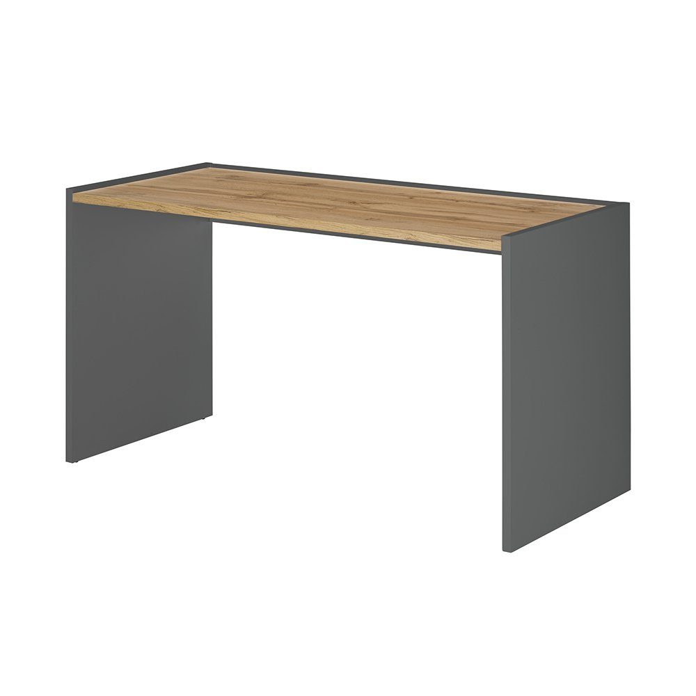Lomadox Schreibtisch CRISP-61, in anthrazit mit Wotan Eiche, ca. 143/76/62 cm