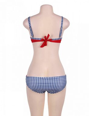 Lau-Fashion Push-Up-Bikini Damen Fashion Bikini Set mit Cups B/C Raffung Träger Strand Slip M/L