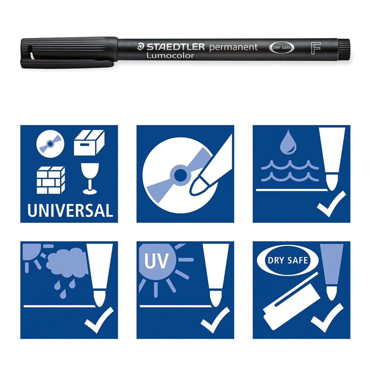 STAEDTLER Universalstift 'Lumocolor 318' fein schwarz permanent – Bild 5 von 5