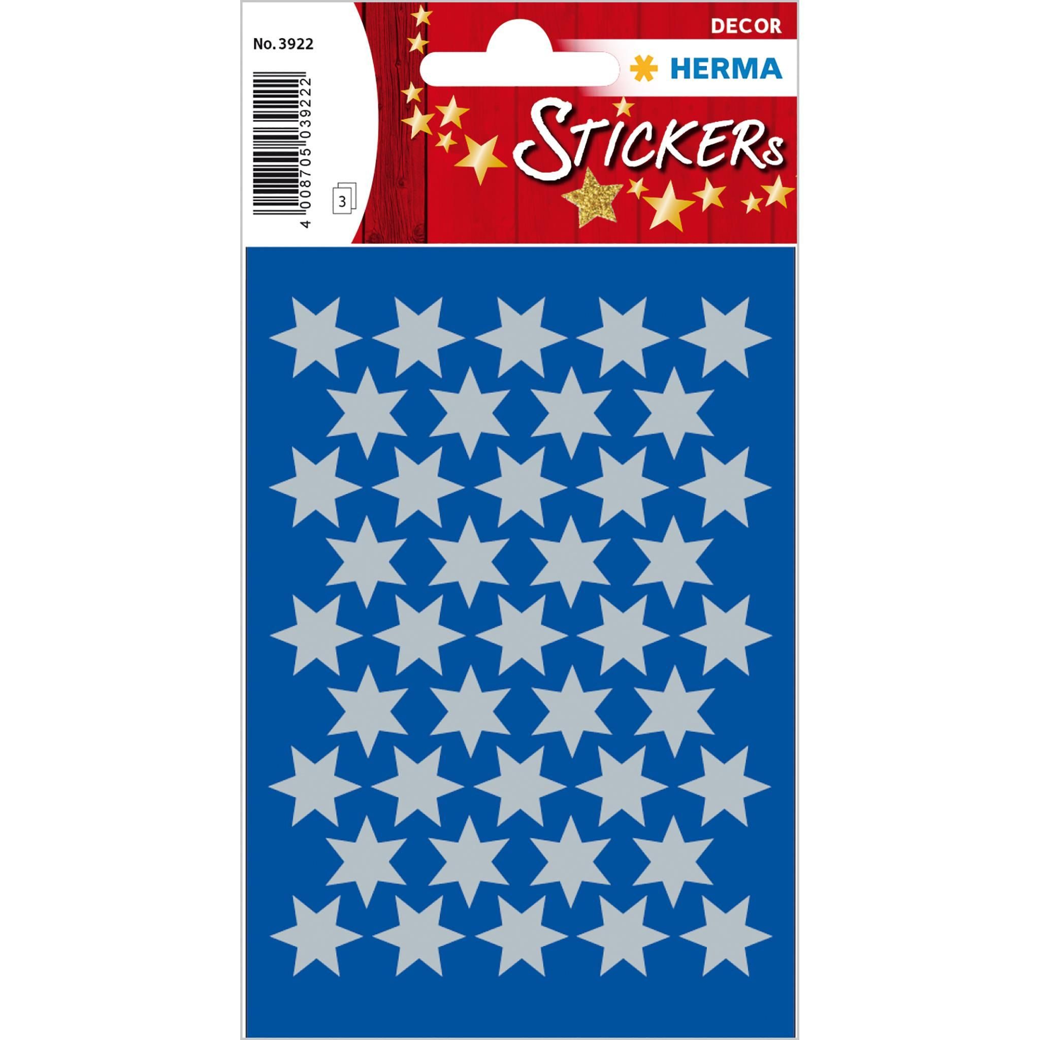 HERMA Sticker Herma Sticker DECOR Weihnachten Sterne silber Ø 14 mm 3 Bl