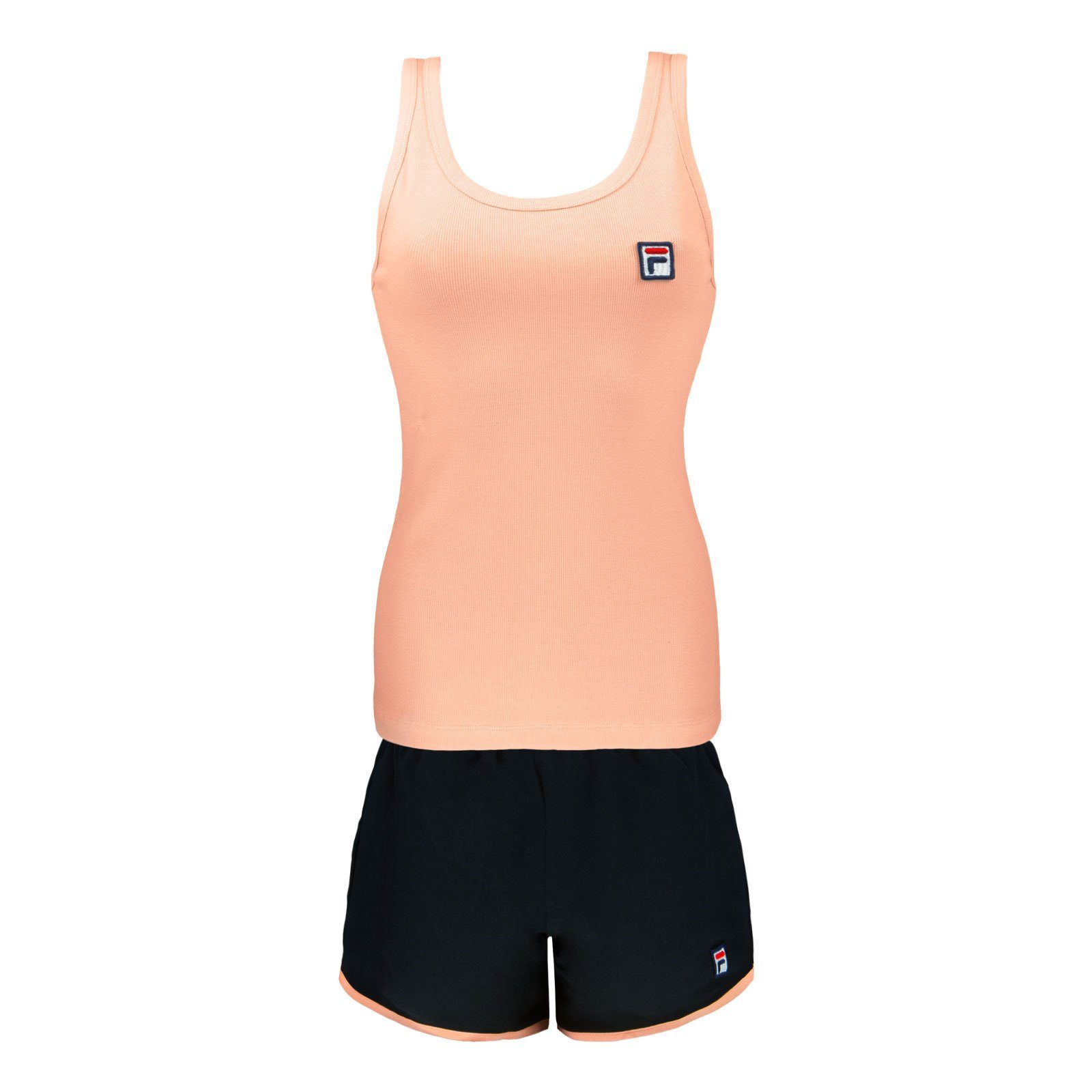 Fila Shorty Woman Pyjama (2 tlg) mit Markenpatches auf beiden Teilen 638 peach