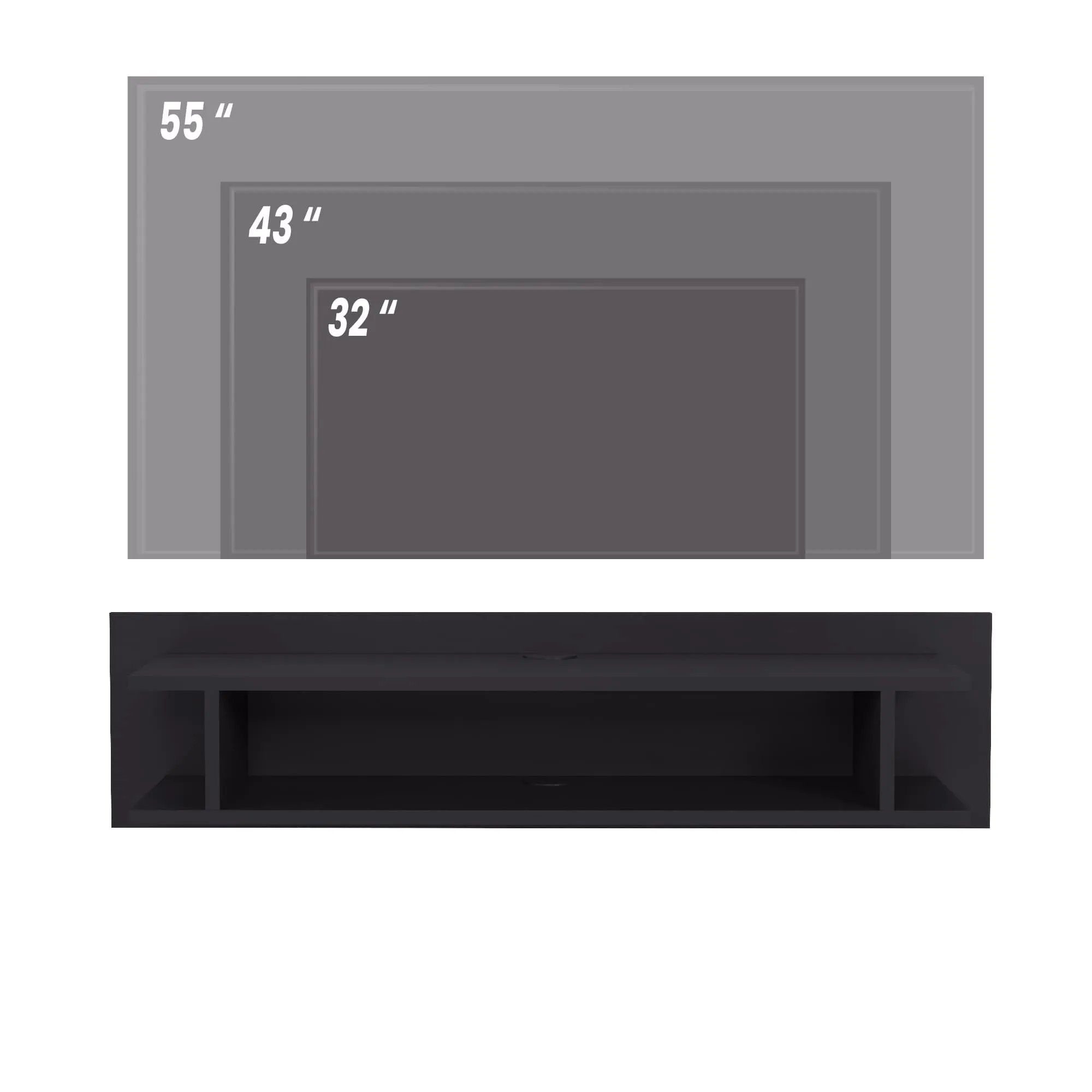 cm 30 Minimadecor schwarz cm Lucio cm x weiß x 120 Floating 30 oder TV-Schrank TV-Schränke