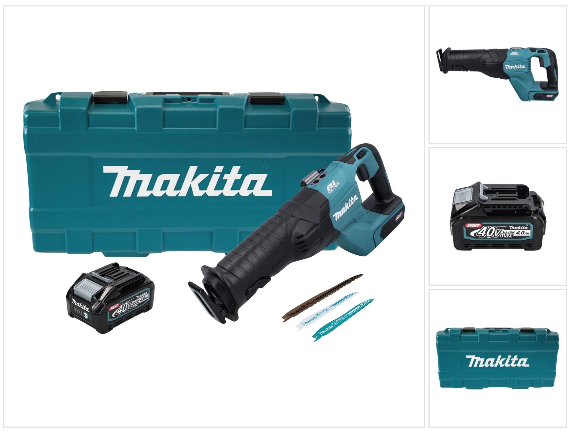 Makita Akku-Reciprosäge JR 001 GM101 40 V max. Brushless Säbelsäge XGT + 1x Akku 4,0 Ah