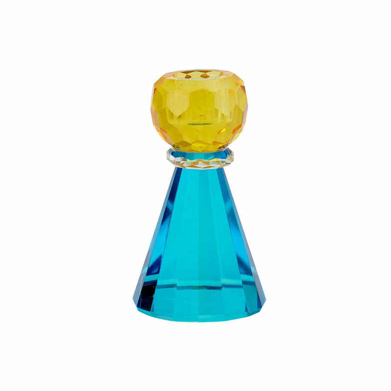 Giftcompany Kerzenhalter Sari Konus Gelb, Blau, 11.5 cm