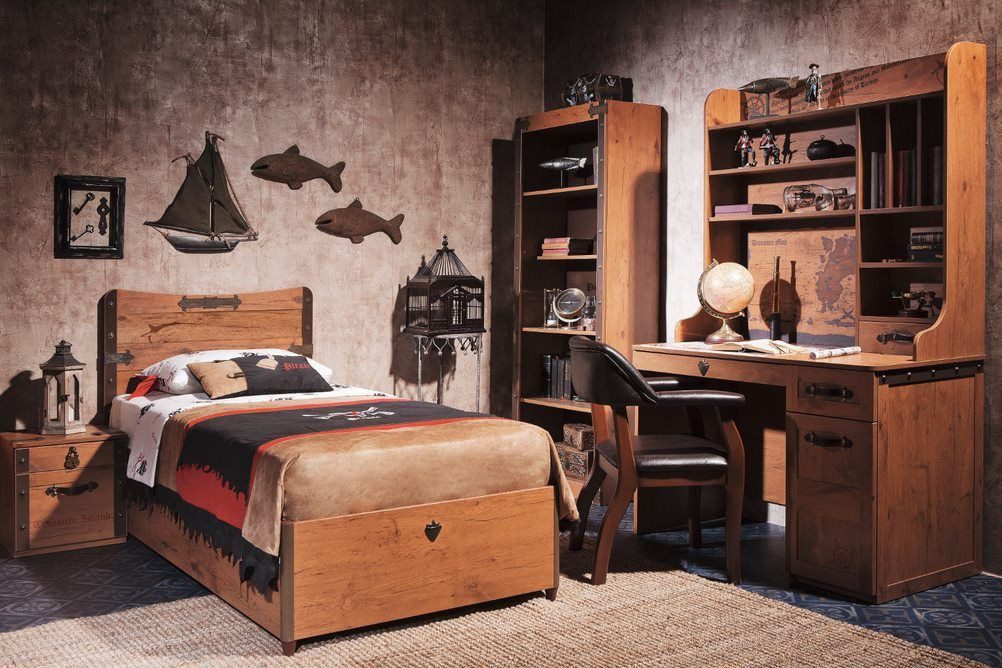 Möbel-Zeit Kinderbett Cilek PIRATE 100x200 cm, Abenteuerbett, Piratendesign, Piratenwelt