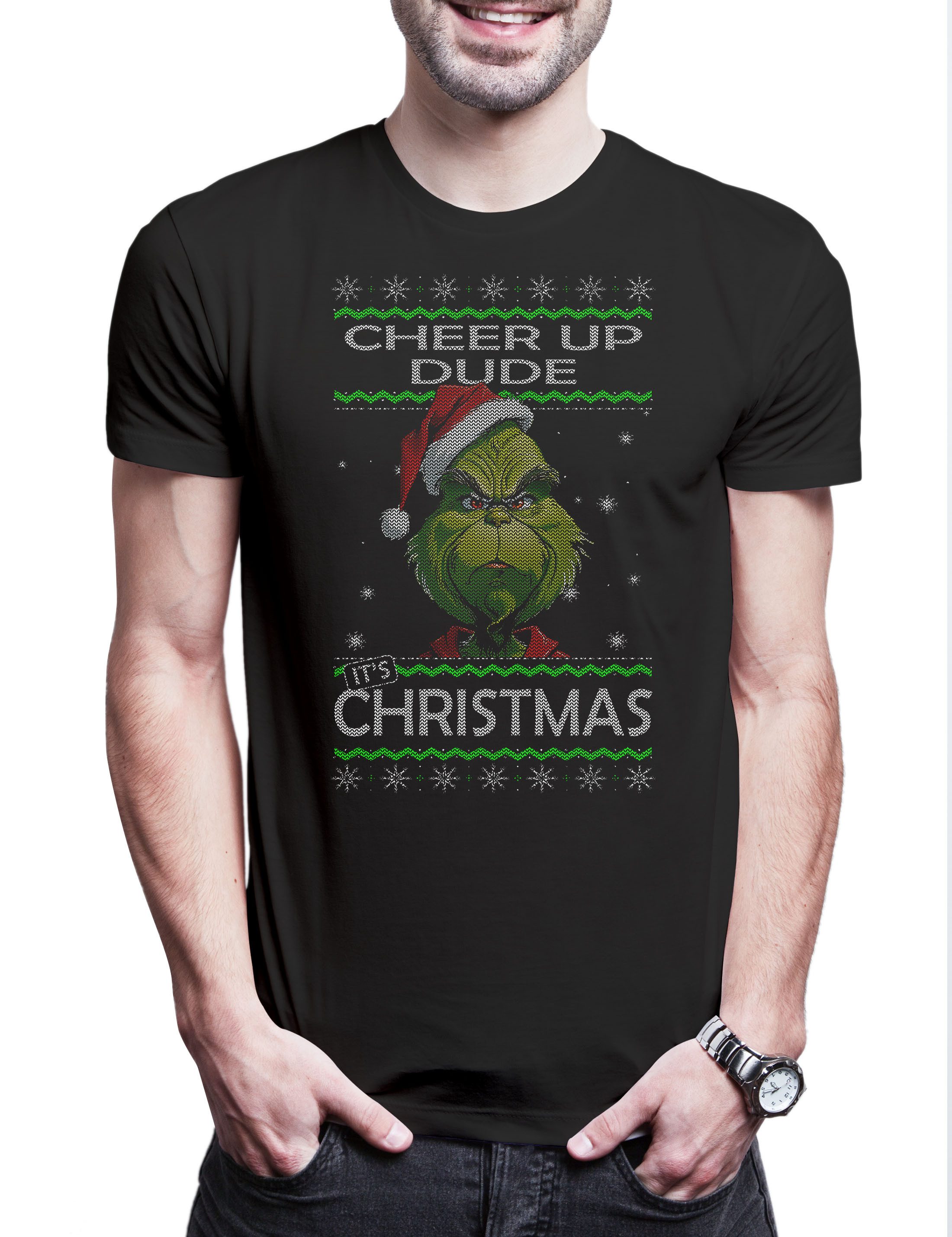 Print-Shirt Green Christmas Herren T-Shirt Merry Santa X-Mas Claus Grinch