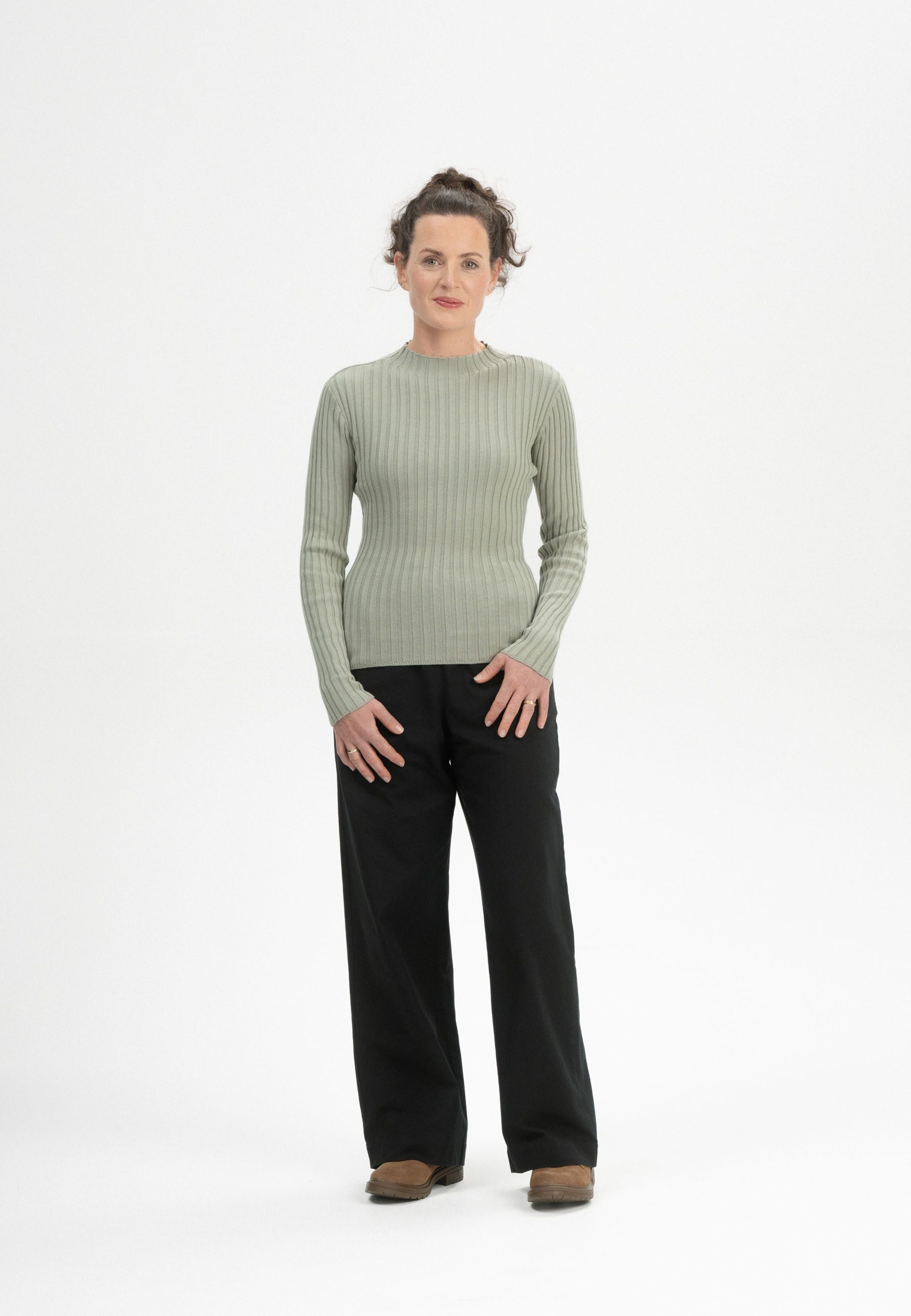 MELA Strickpullover Strickpullover Style NAMARI Gerippte Struktur