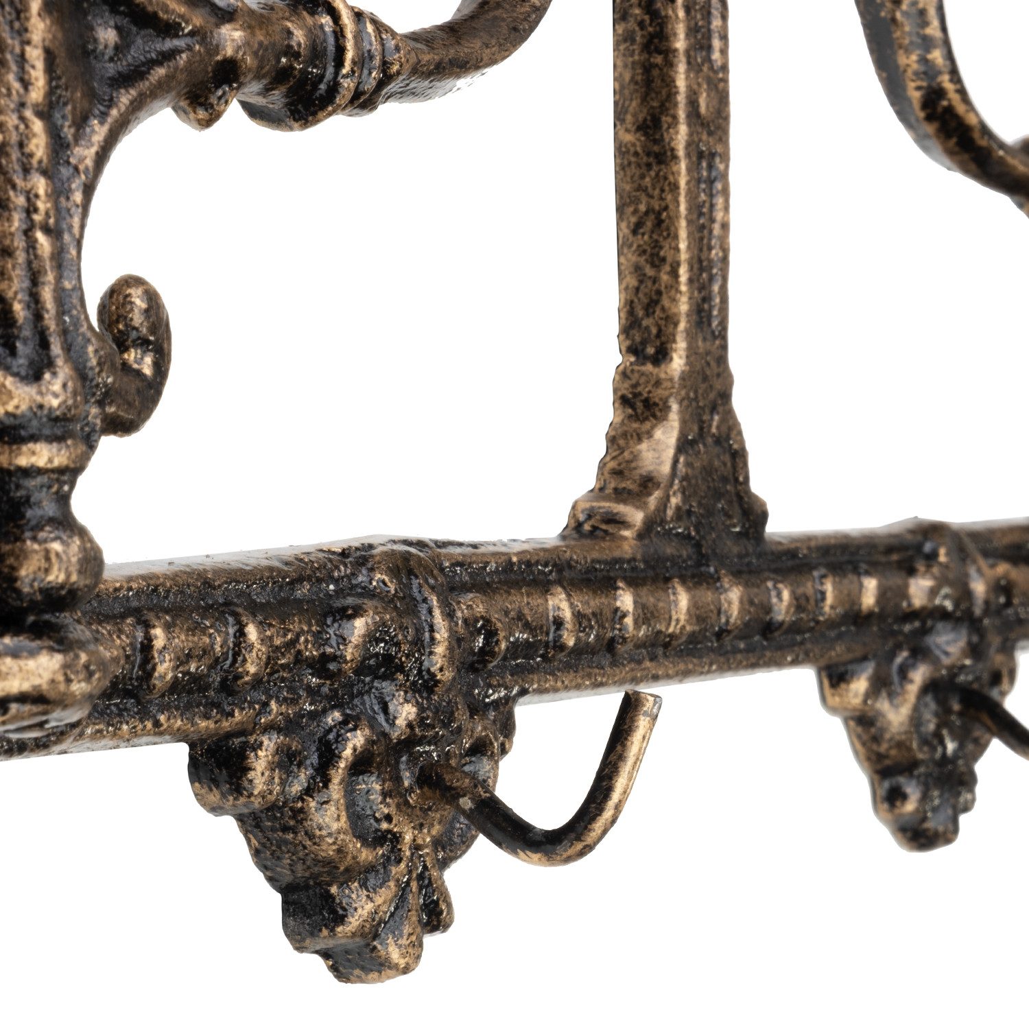 Moritz Wandgarderobe Garderobenleiste goldbraun, Hakenleiste Haken Kleiderhaken Garderobenhaken Vintage – Bild 2 von 5