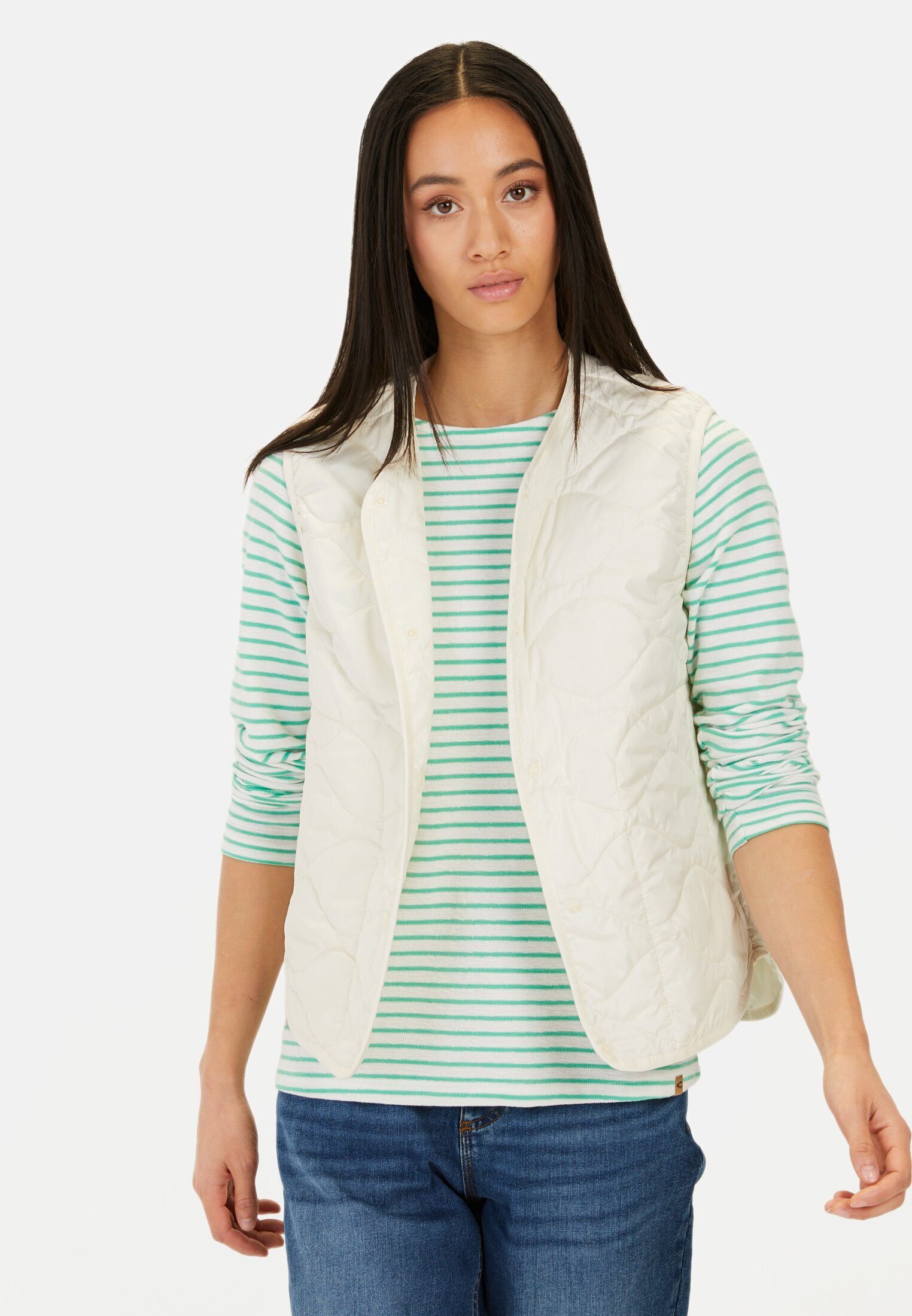 camel active Steppweste aus recyceltem Polyester ärmellos Stehkragen mit St günstig online kaufen