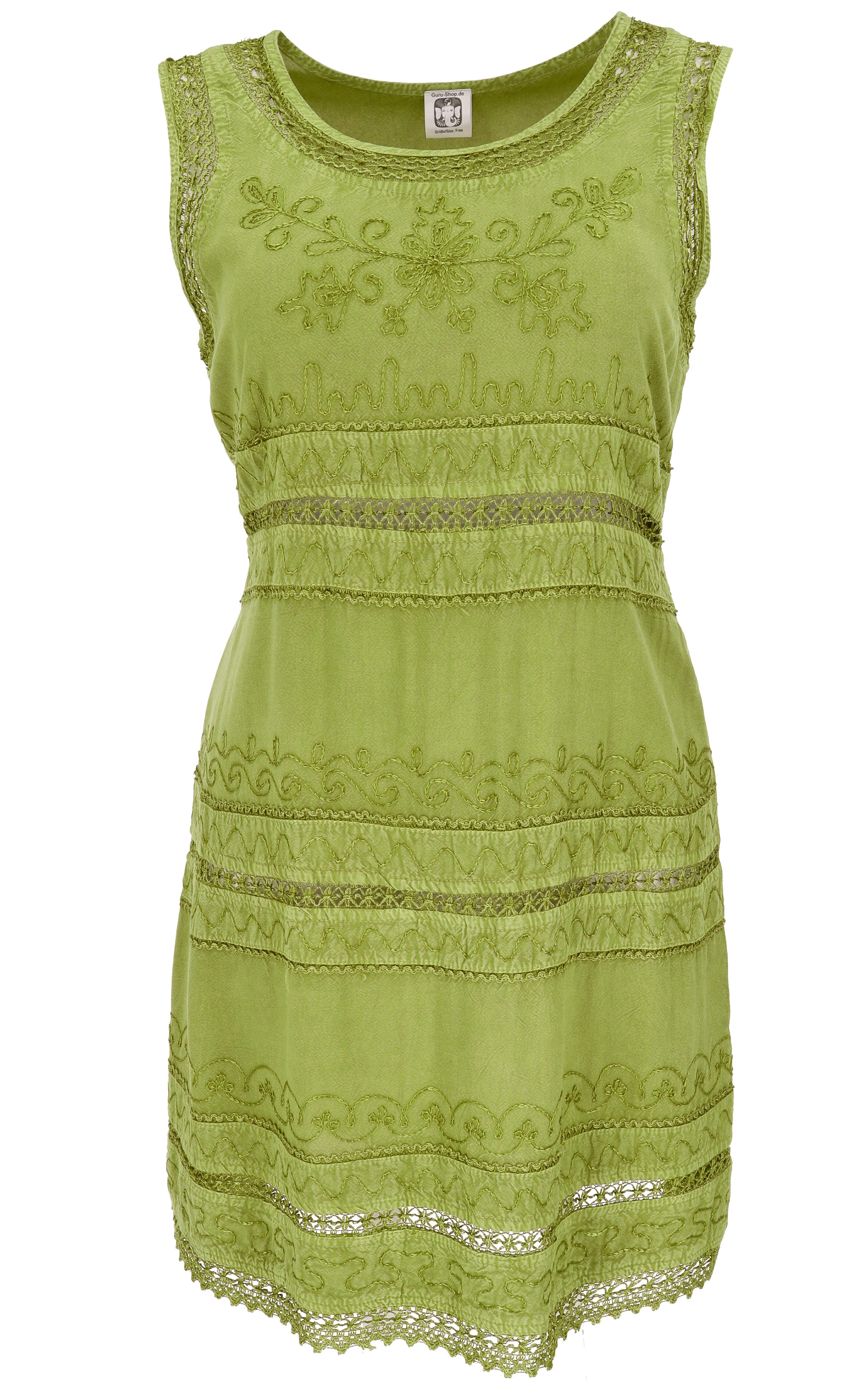 Guru-Shop Midikleid Besticktes Boho Sommerkleid, indisches Hippie.. alternative Bekleidung