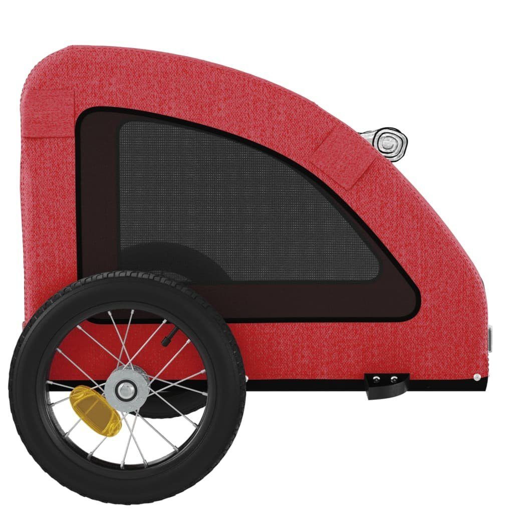 vidaXL Bicycle Dog Trailer 30 kg Bicycle Trailer Dogs Red Oxford Fabric and Iron Dog Trailer