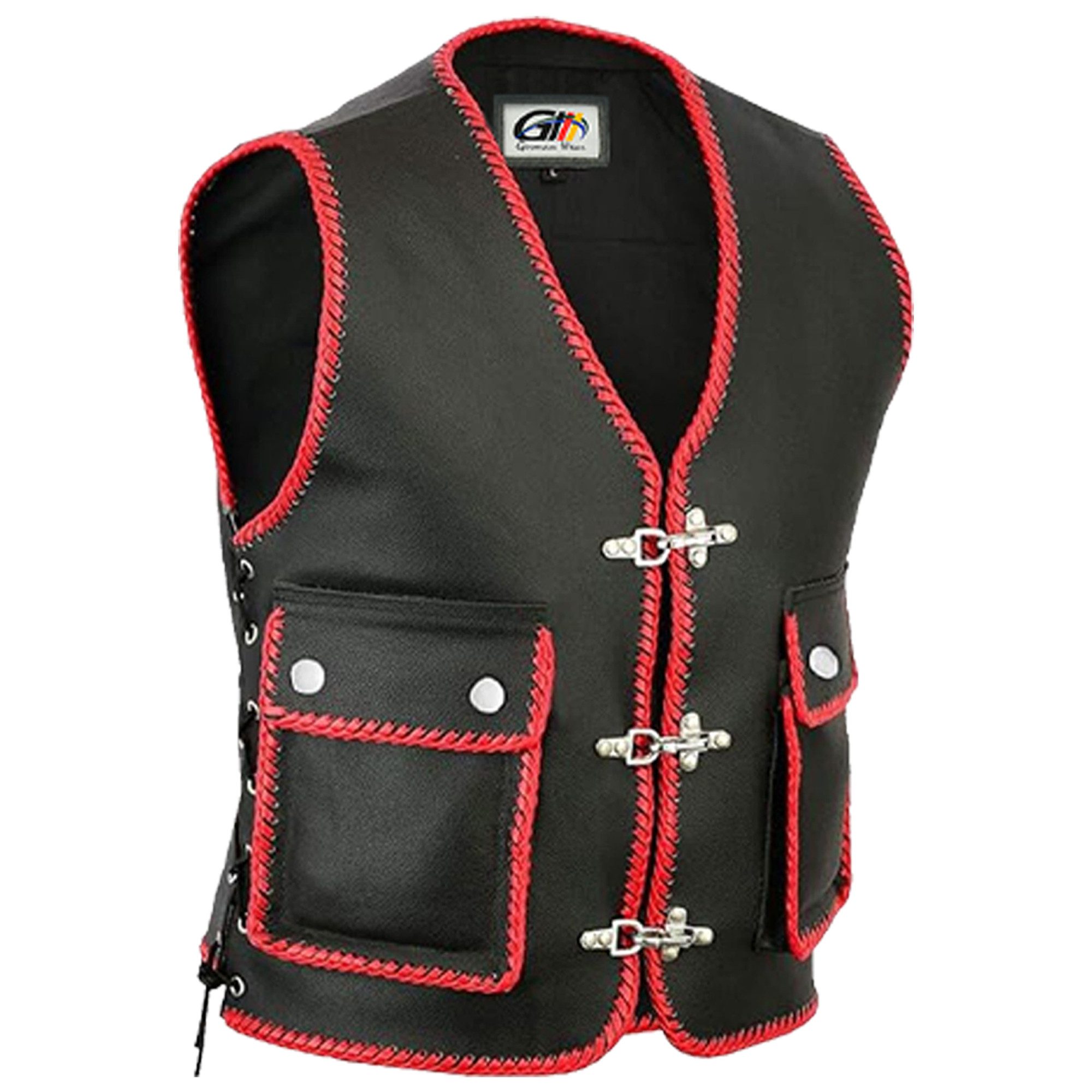 German Wear Motorradweste GW688 Motorrad Lederweste günstig online kaufen