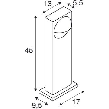 SLV Sockelleuchte LED Wegeleuchte Lid in Anthrazit 1x 15W 900lm IP65 450mm, keine Angabe, Leuchtmittel enthalten: Ja, fest verbaut, LED, warmweiss, Pollerleuchte, Wegeleuchte, Wegleuchte