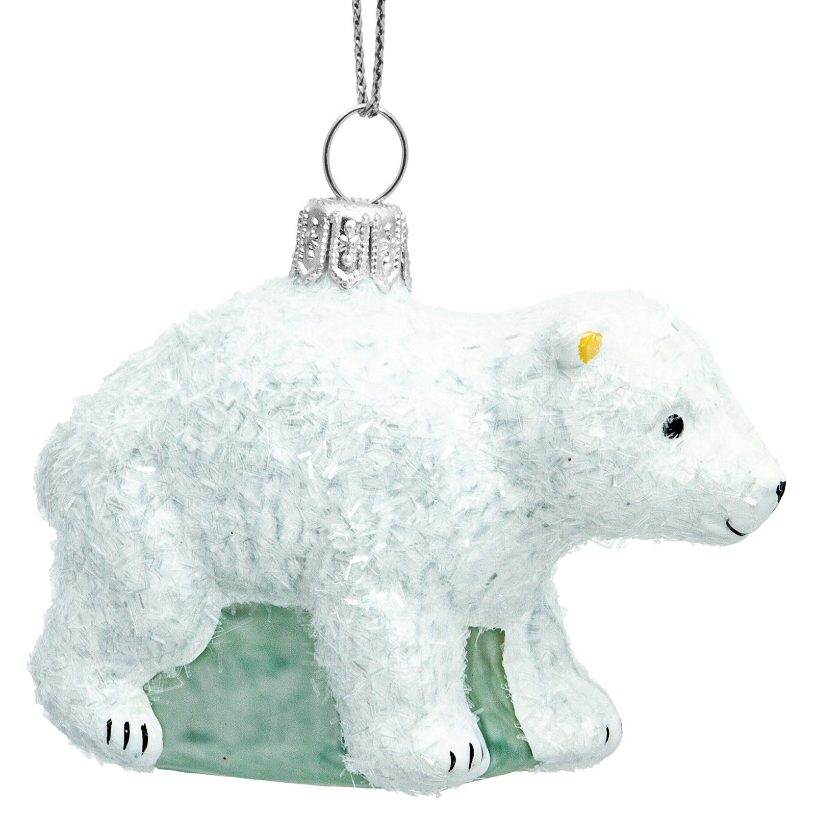 SIKORA Christbaumschmuck Eisbär Baby Besondere Weihnachtskugel Glas Figur Anhänger - BS708, Christbaumschmuck - Traditionell, authentisch & außergewöhnlich